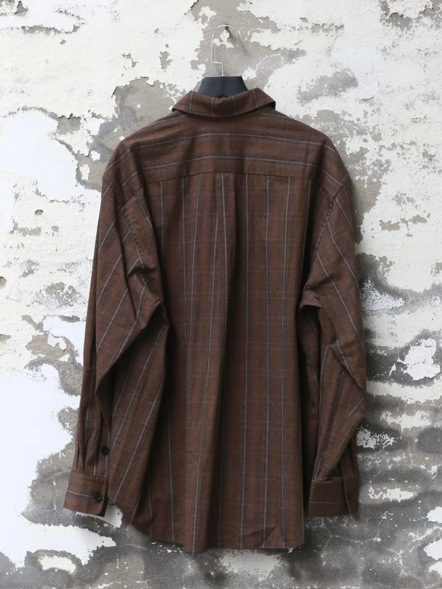 AVIVA JIFEI XUE 25 Autumn and Winter Simple Shirt / Layered Balloon Skirt AJX-FW25-ES-USCT-Umber Stripe Top - Image 4