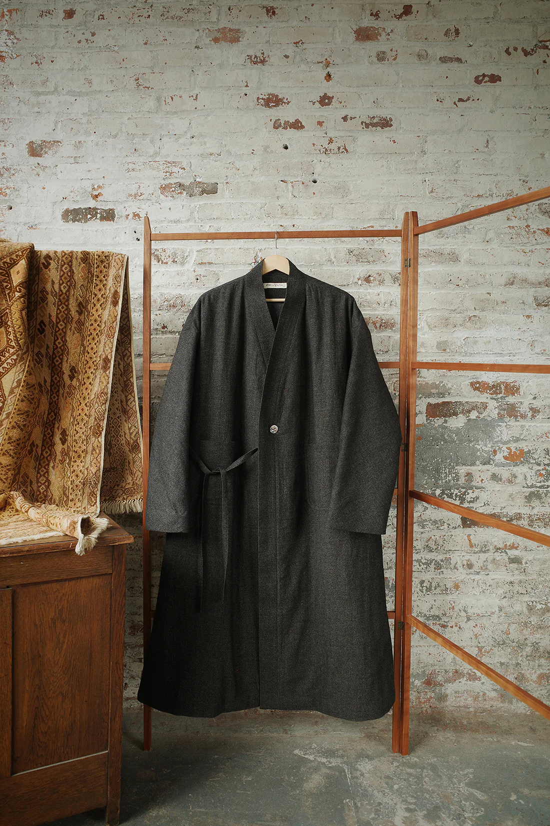 AVIVA JIFEI XUE 25 Autumn/Winter Long Kimono Jacket AJX-FW25-LKJ-CWYLT-Charcoal - Image 5