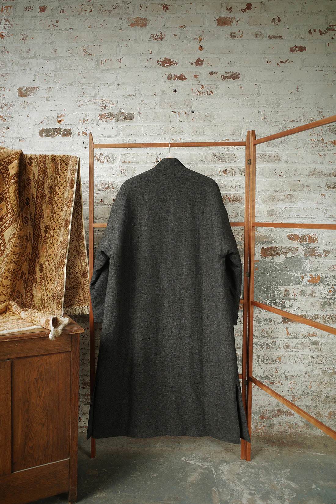 AVIVA JIFEI XUE 25 Autumn/Winter Long Kimono Jacket AJX-FW25-LKJ-CWYLT-Charcoal - Image 6