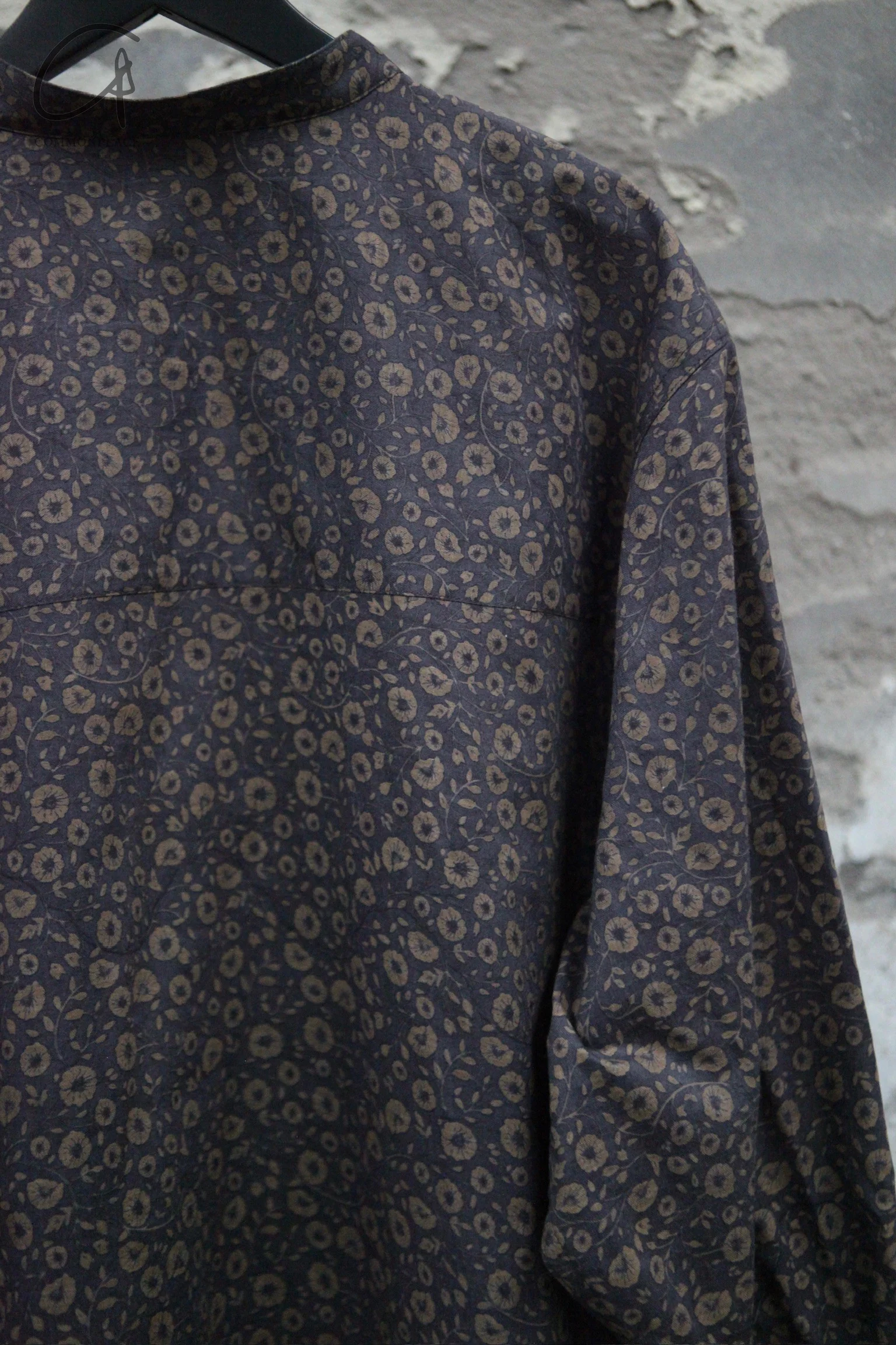 AVIVA JIFEI XUE 25 Spring and Summer Ink Peony Print Stand Collar Pullover Shirt AJX-SS25-SCPS-IPP-MMDBH - Image 3