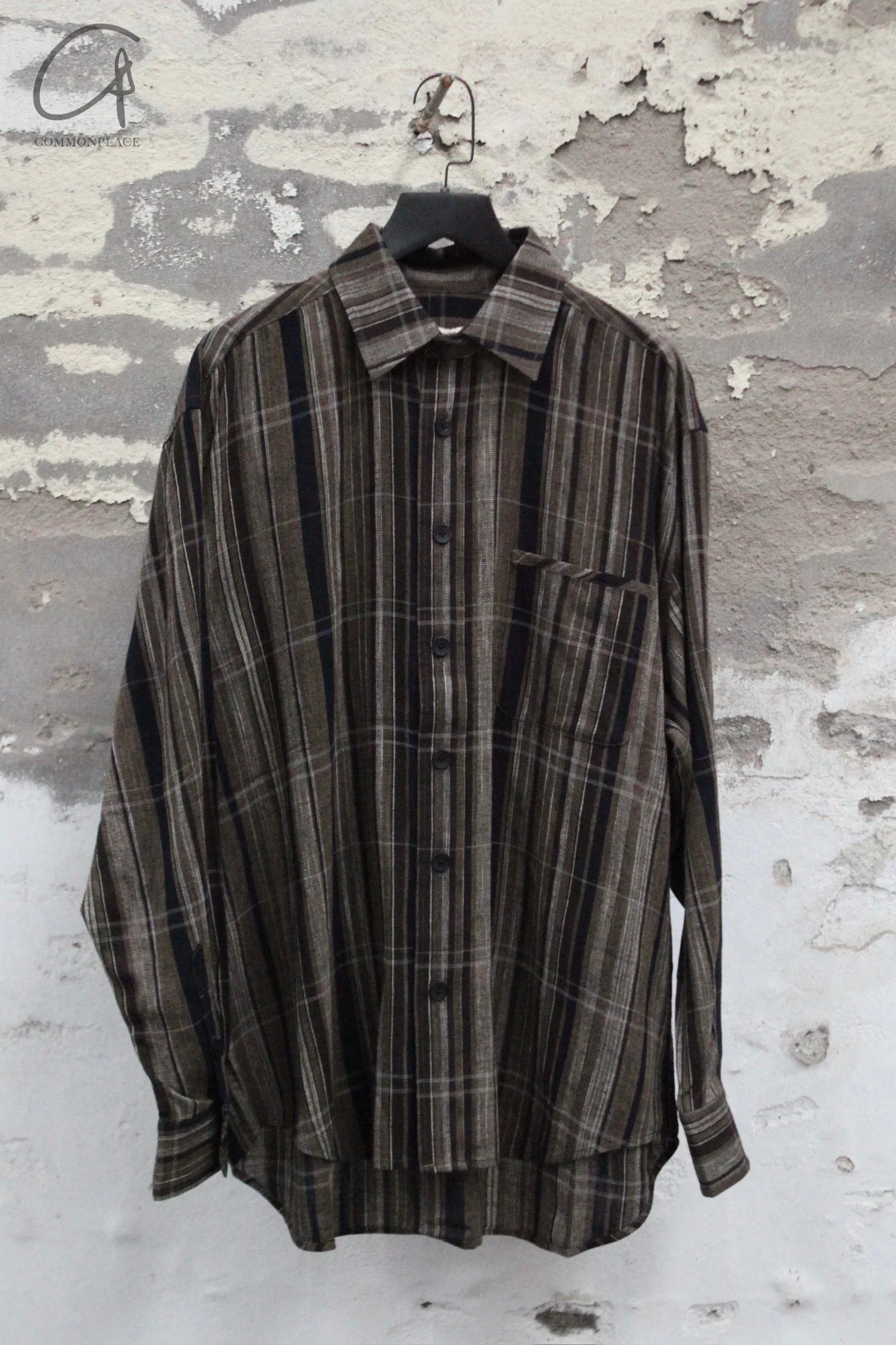 AVIVA JIFEI XUE 25 Spring and Summer Plaid Tulle Shirt AJX-SS25-ES-ECG-TG Earthy