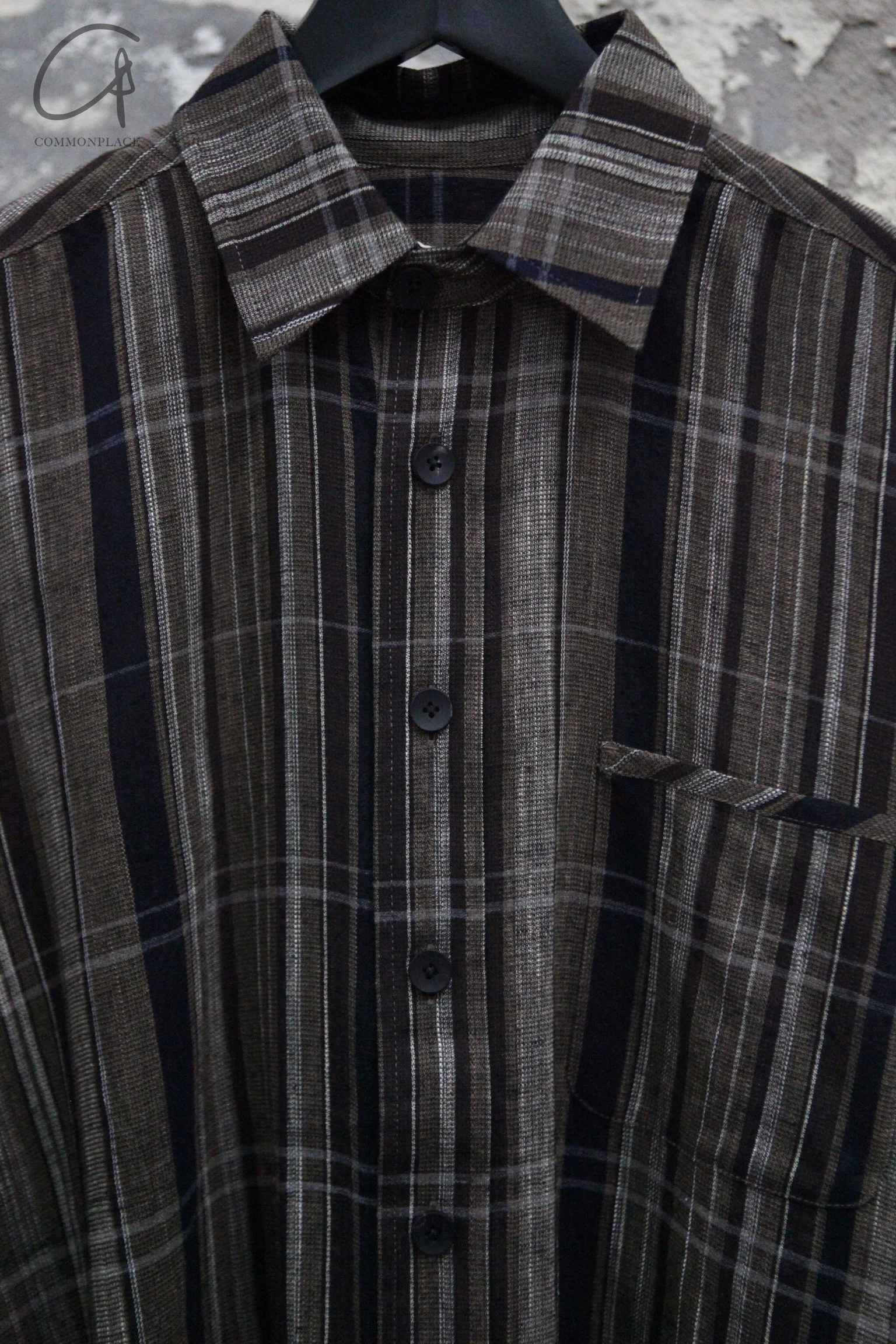 AVIVA JIFEI XUE 25 Spring and Summer Plaid Tulle Shirt AJX-SS25-ES-ECG-TG Earthy - Image 2