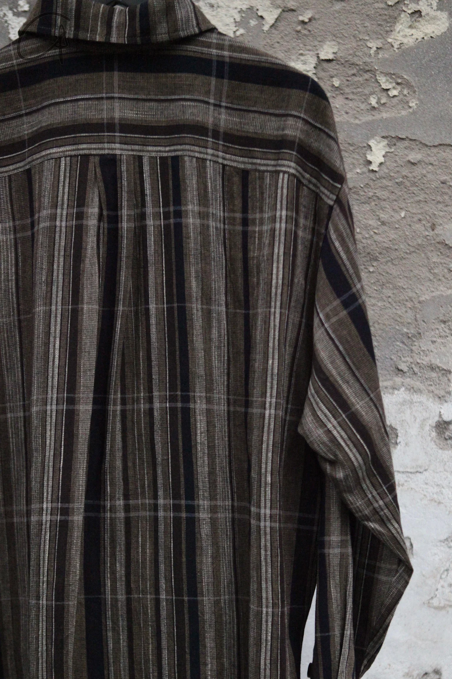 AVIVA JIFEI XUE 25 Spring and Summer Plaid Tulle Shirt AJX-SS25-ES-ECG-TG Earthy - Image 3