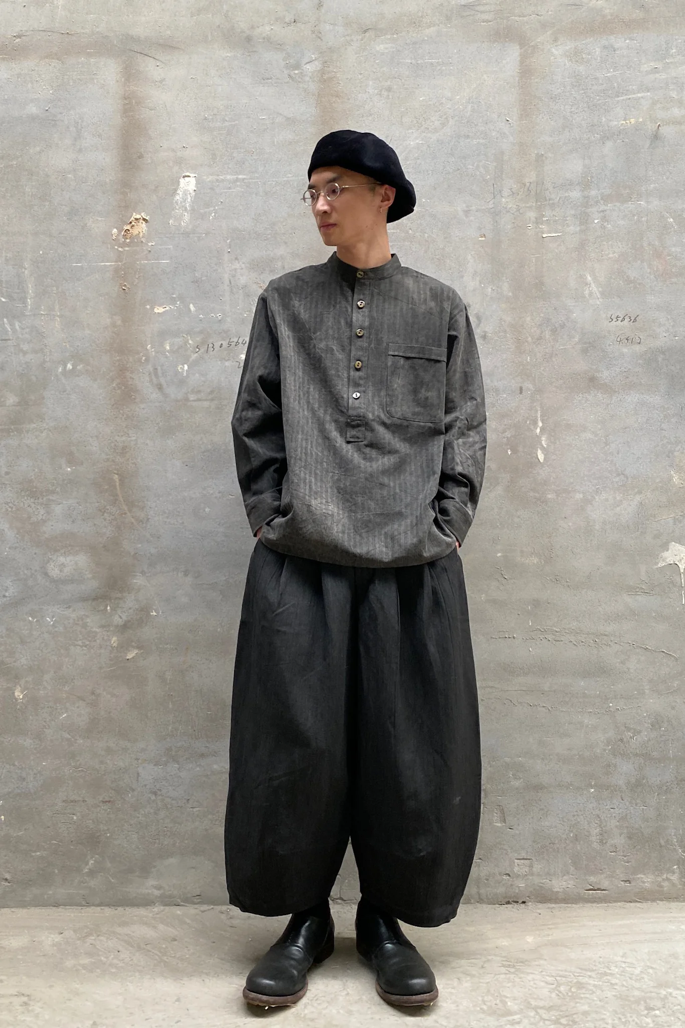 AVIVA JIFEI XUE Cocoon Wide Leg Pants FW22-CWLP-DGRY - Image 33