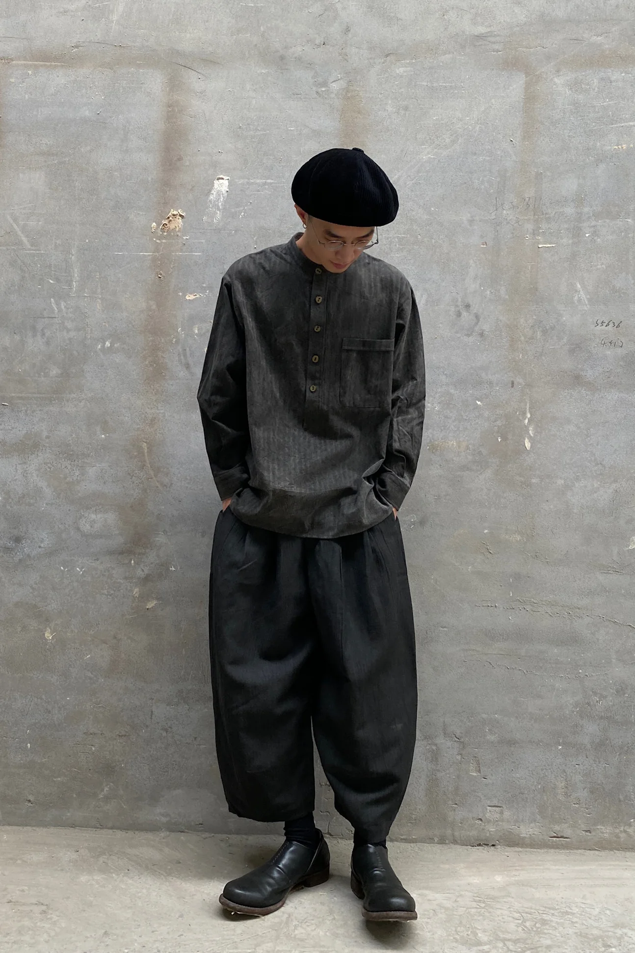 AVIVA JIFEI XUE Cocoon Wide Leg Pants FW22-CWLP-DGRY - Image 37