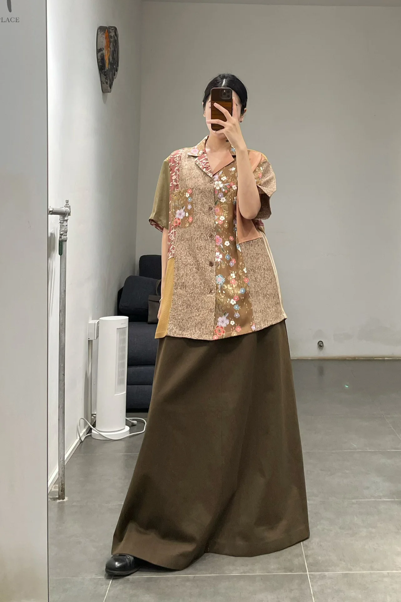 AVIVA JIFEI XUE low-waist A-line long skirt FW23-AMS-BR - Image 18
