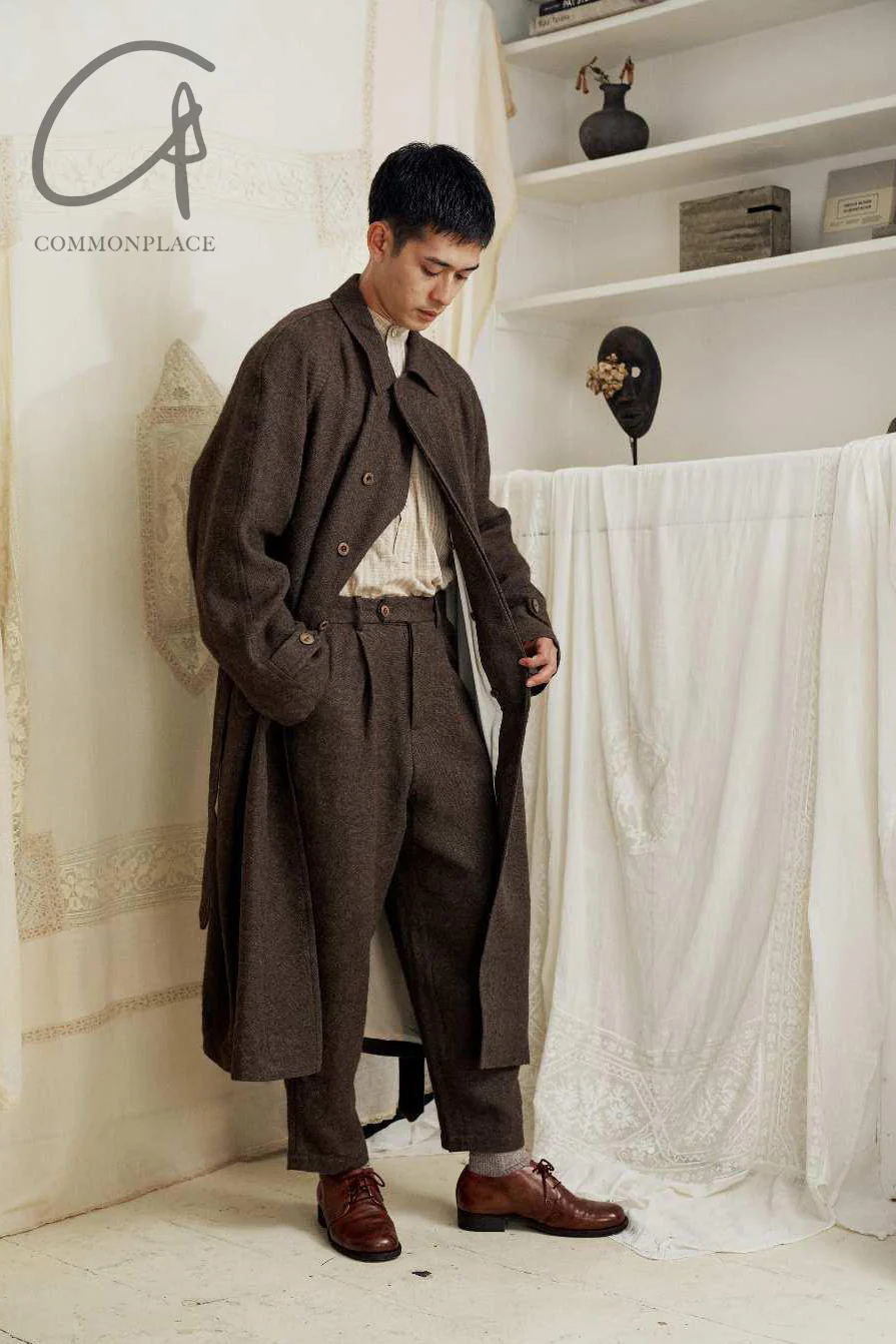 AVIVA JIFEI XUE Oversized long coat with detachable vest AJX-FW22-OLC-BR-SHENZONG Dark Brown FW22-OLC-BR - Image 29