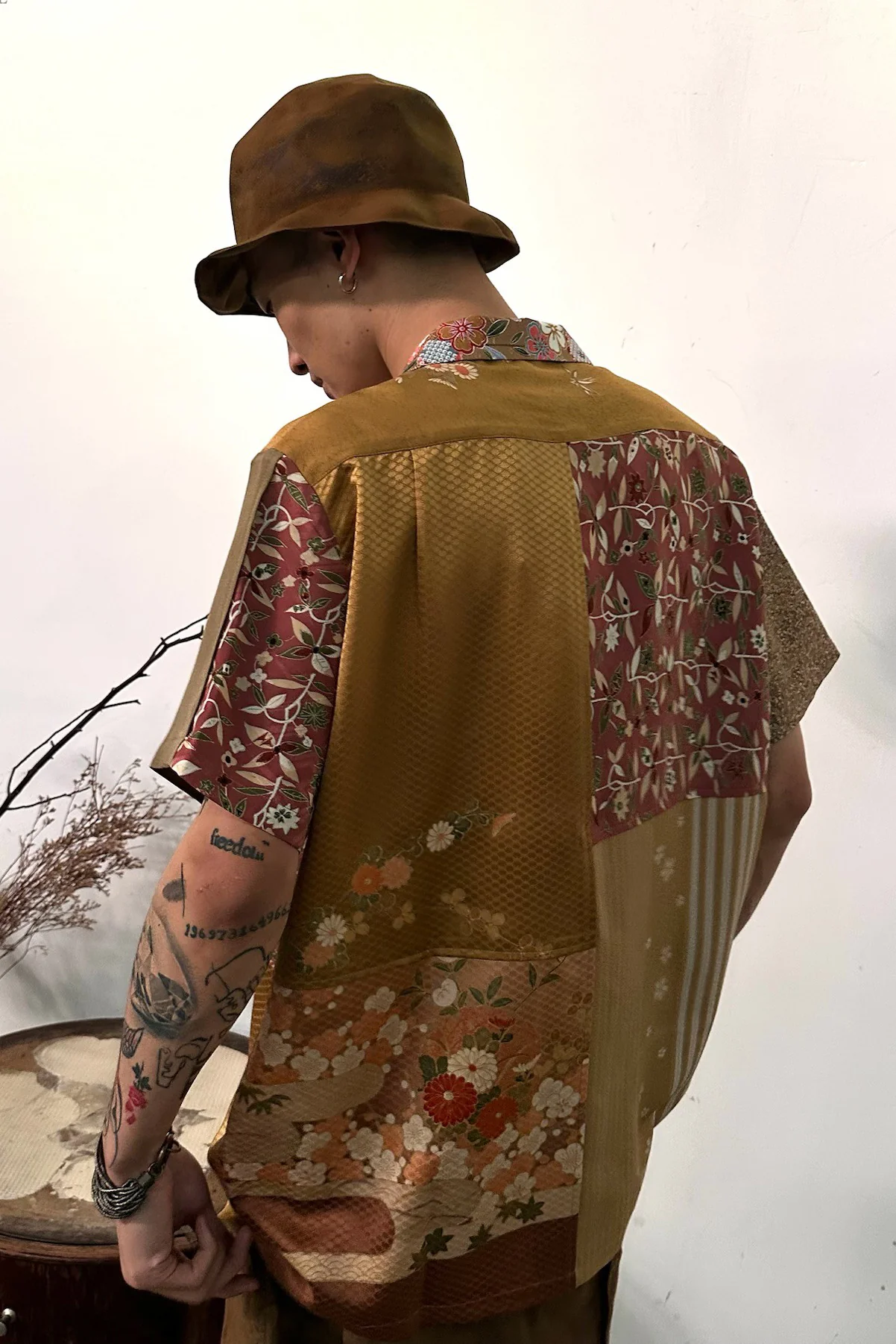 AVIVA JIFEI XUE Retro Kimono Patch Short Sleeve Shirt CO-KPSS-BR (9) PAJX1 - Image 16