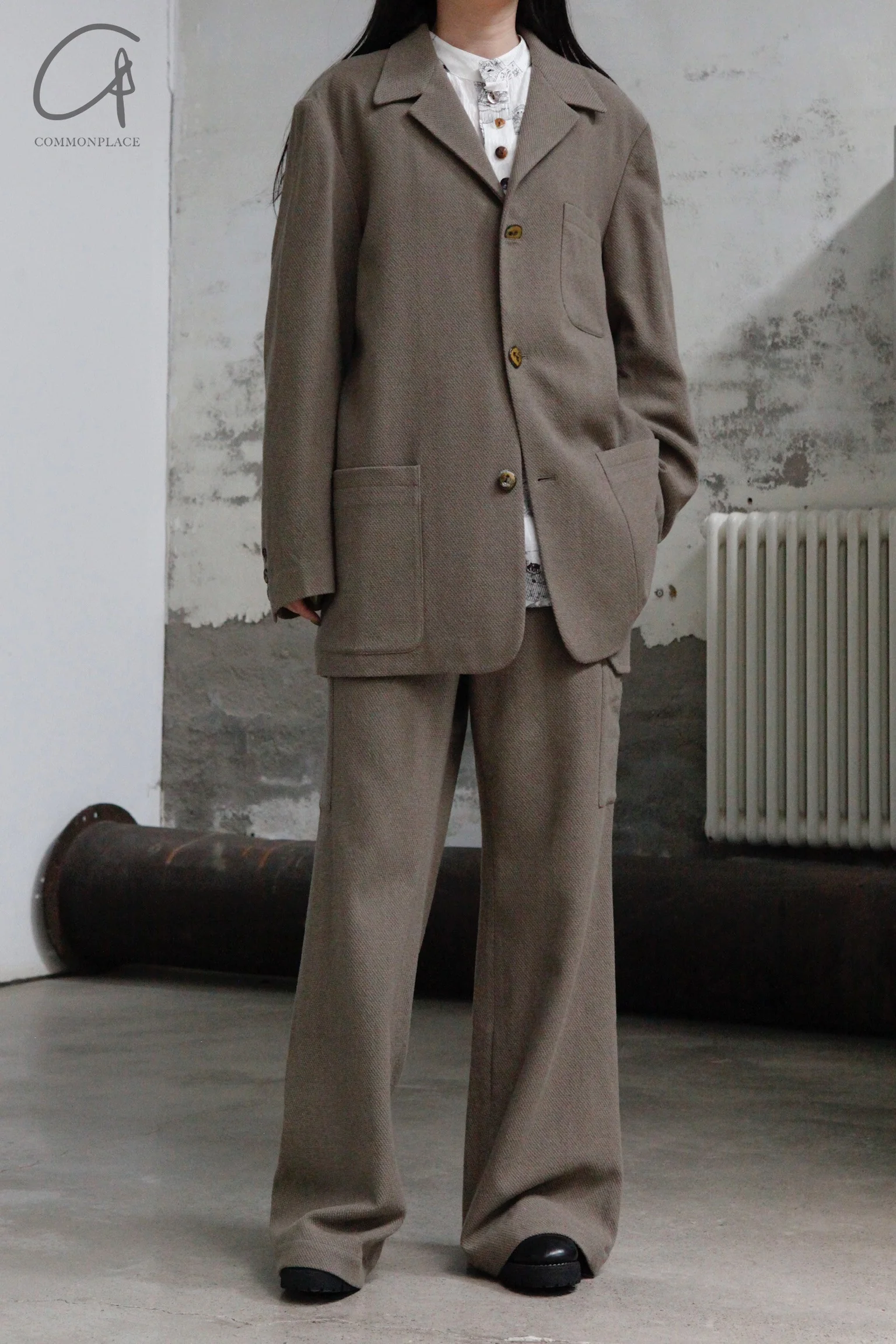 AVIVA JIFEI XUE side pocket flared pants FW22-SPFP-GRY - Image 3