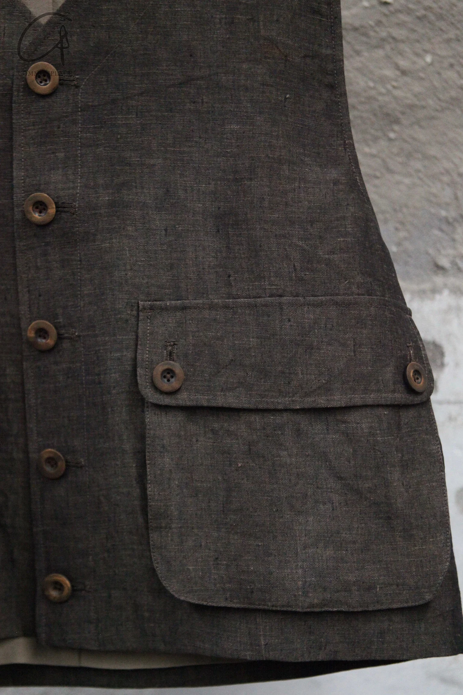 AVIVA JIFEI XUE Single-breasted vest commonplace brand collection store AJX-SO-SBCV-ACP-Antique Copper - Image 2