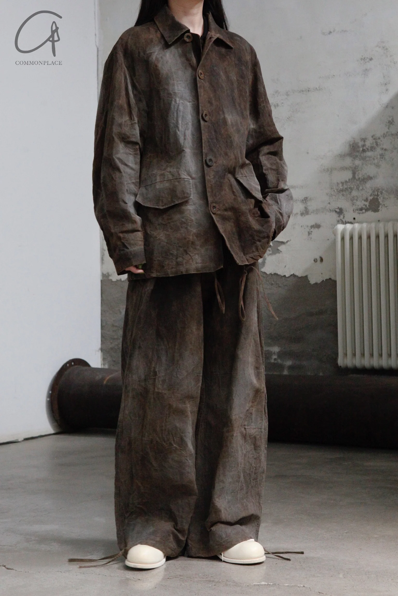 AVIVA JIFEI XUE Waxed Parachute Pants SS23-WPP-MTBR - Image 20