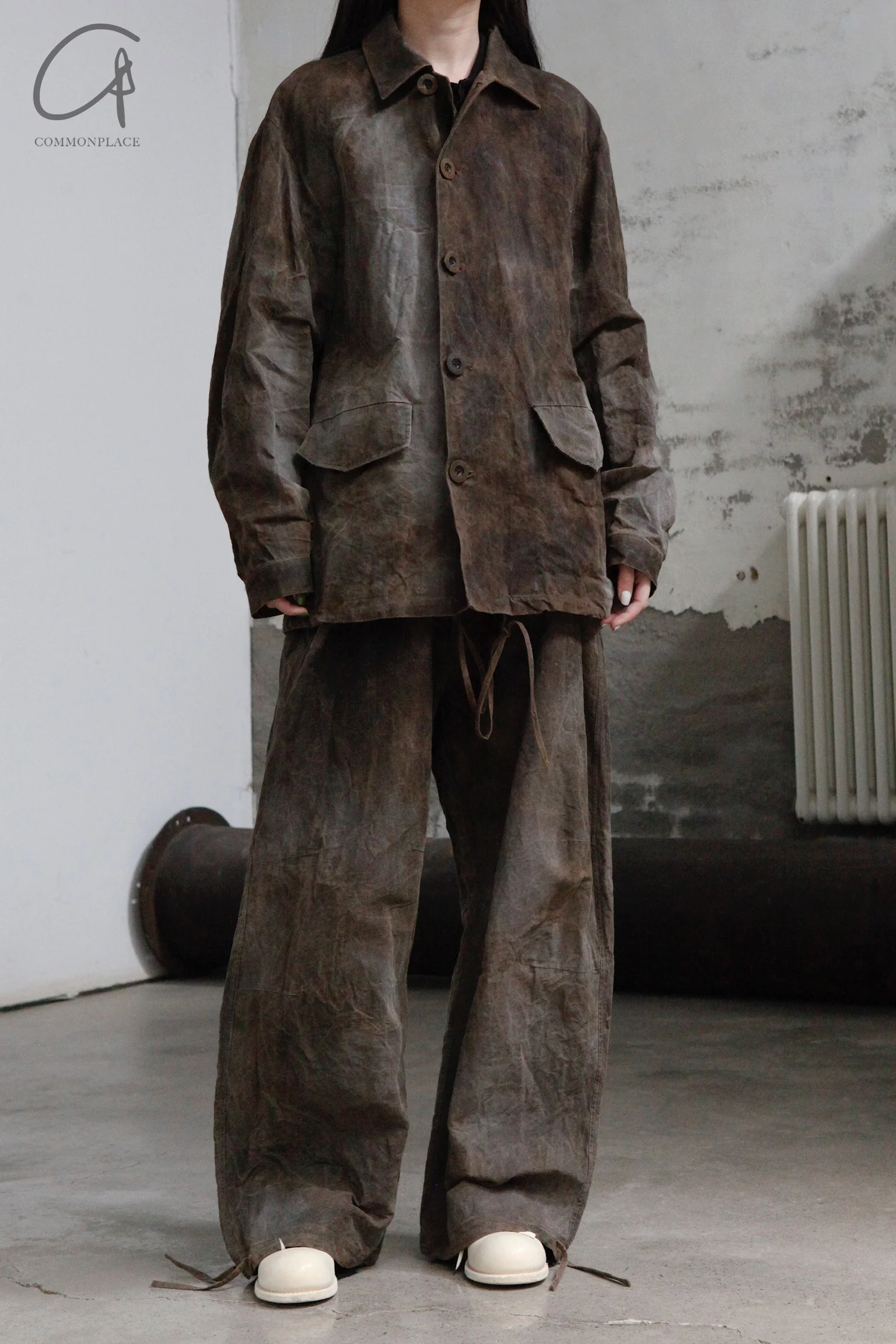AVIVA JIFEI XUE Waxed Parachute Pants SS23-WPP-MTBR - Image 21
