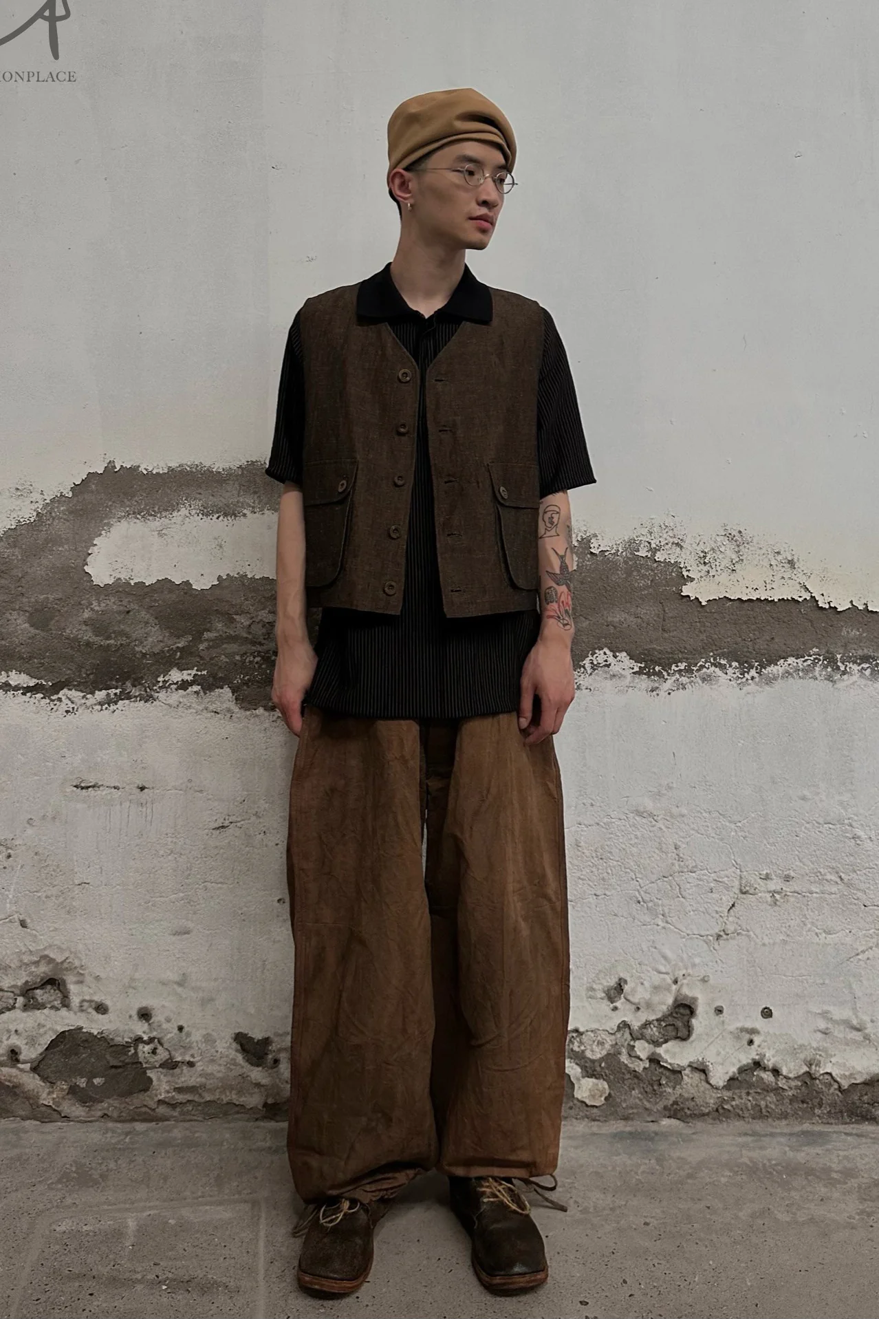 AVIVA JIFEI XUE Waxed Parachute Pants SS23-WPP-MTBR - Image 26