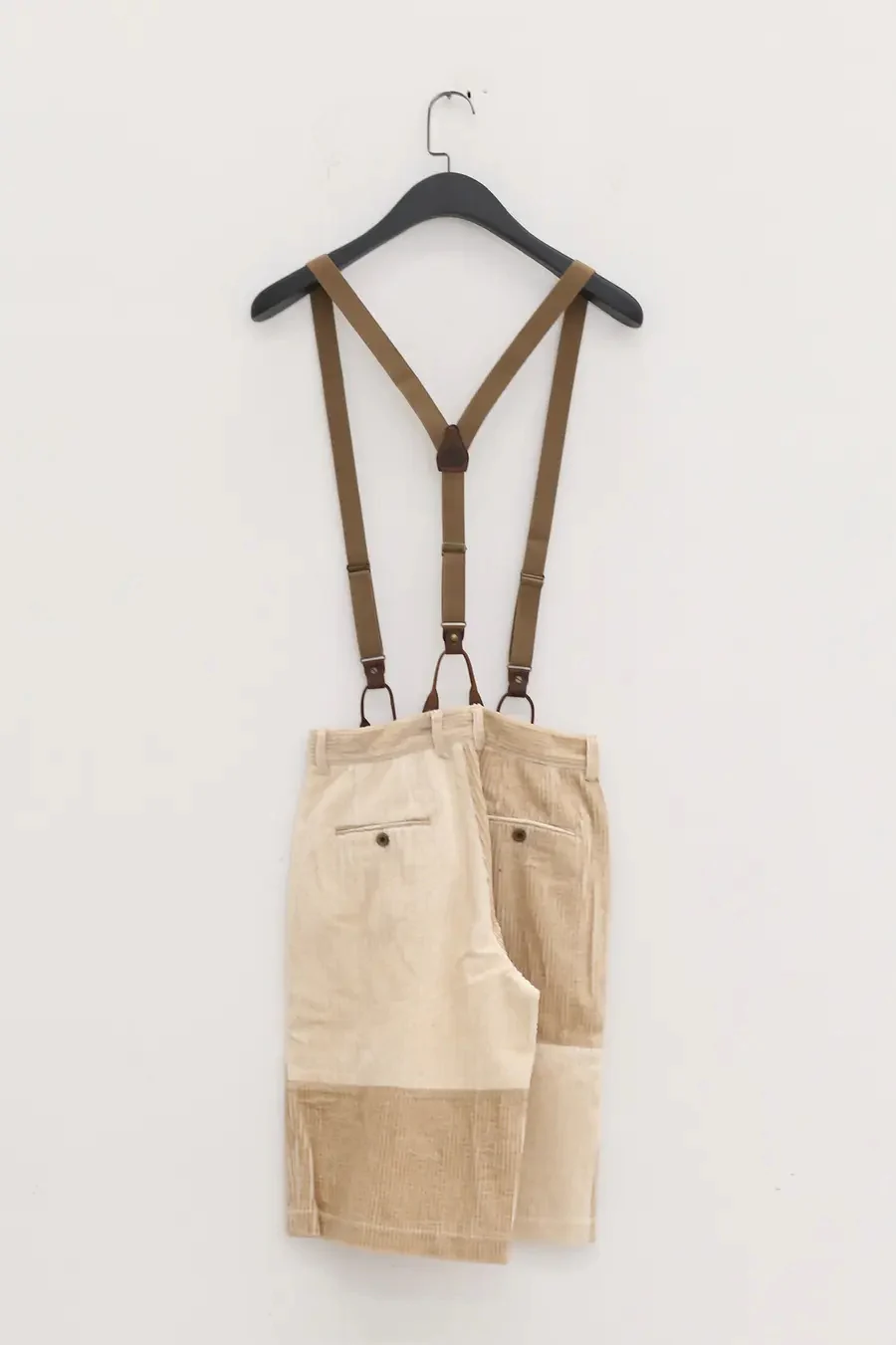 AVIVA JIFEI XUE White Beige Stripe Panel Shorts S22-SLS - Image 6