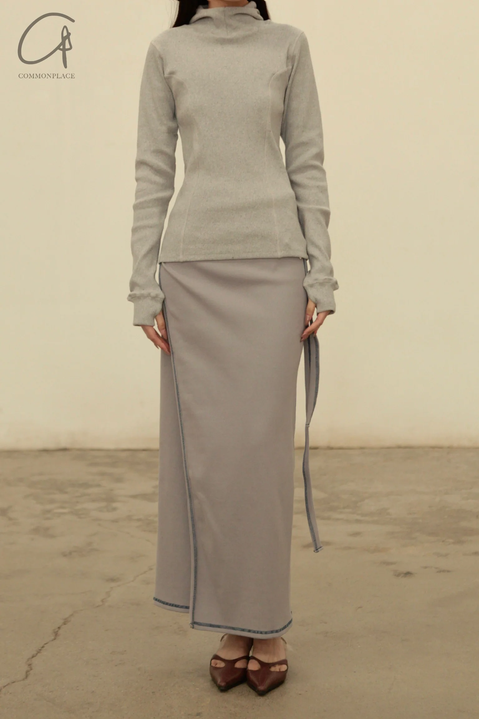 BASERANGE 24 Autumn/Winter Hanifa Hoodie Portugal BAS-TOHH-RC-WI24-HH Mixed Grey - Image 2
