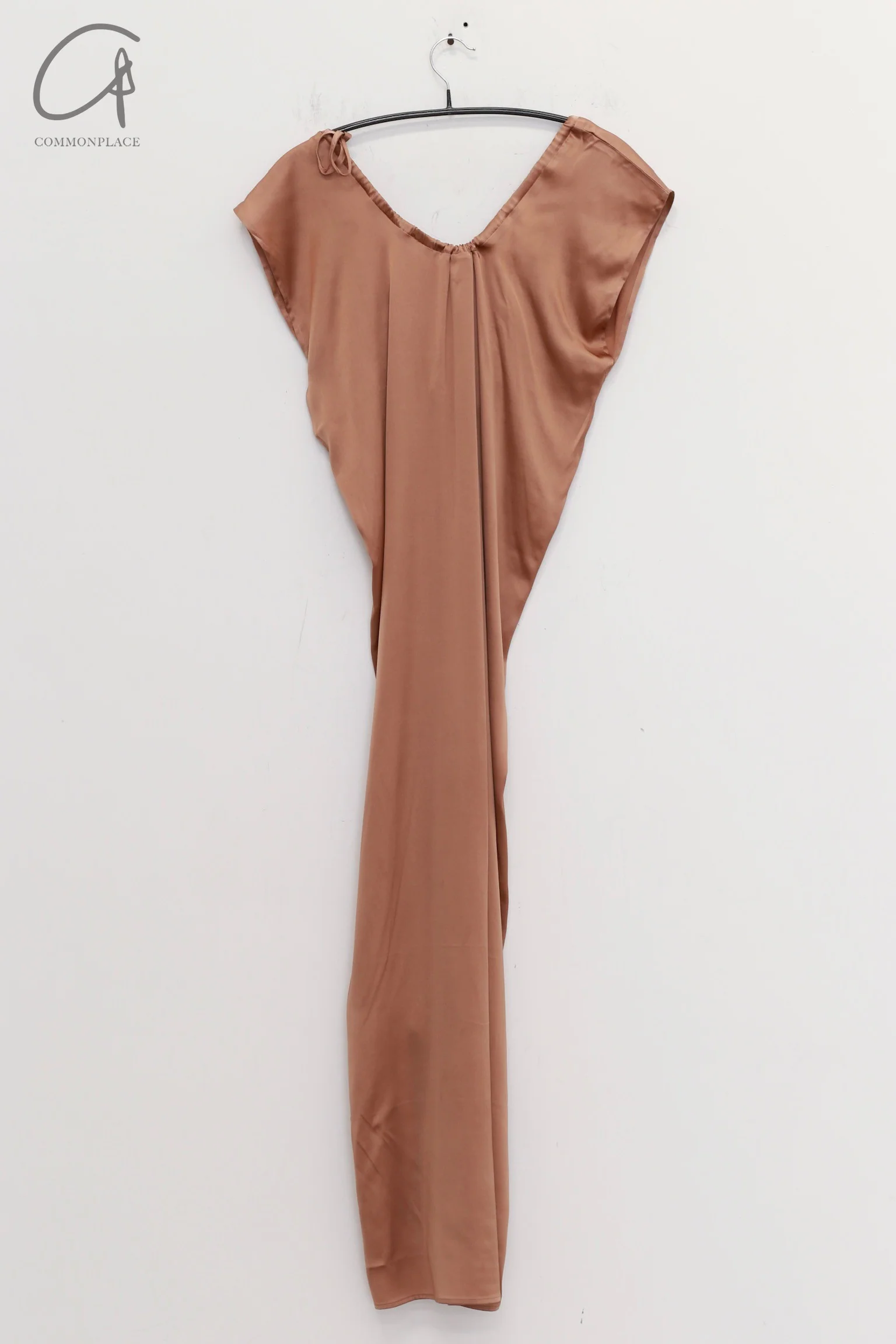 BASERANGE 24 Autumn/Winter Satin Dress Portugal BAS-DRMAX-SS-WI24-ZONG Emerald Brown - Image 6