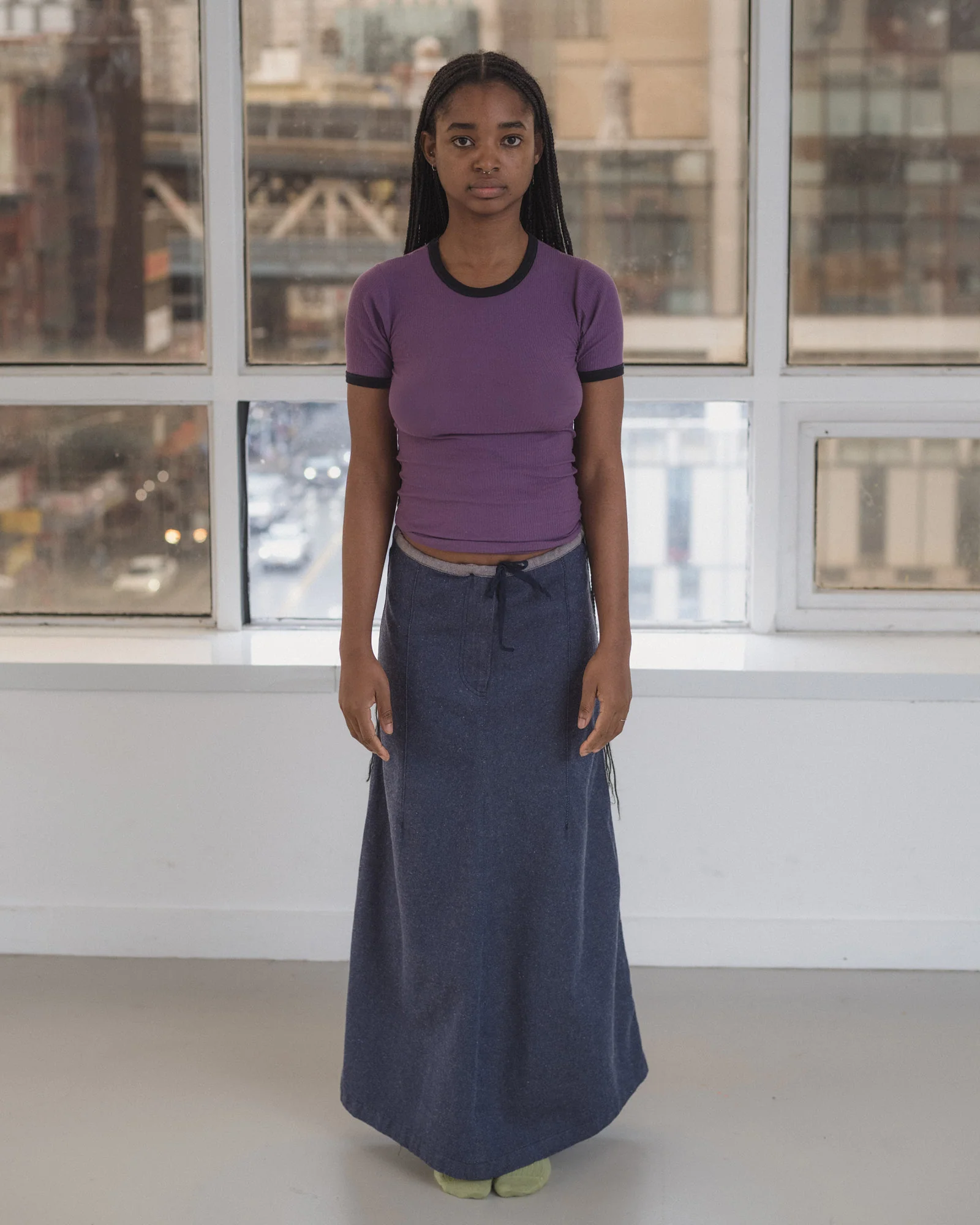 BASERANGE 25 Autumn/Winter ARTHUR Skirt France BAS-SSASK-DE-AU25-RECYCLED INDIGO - Image 12