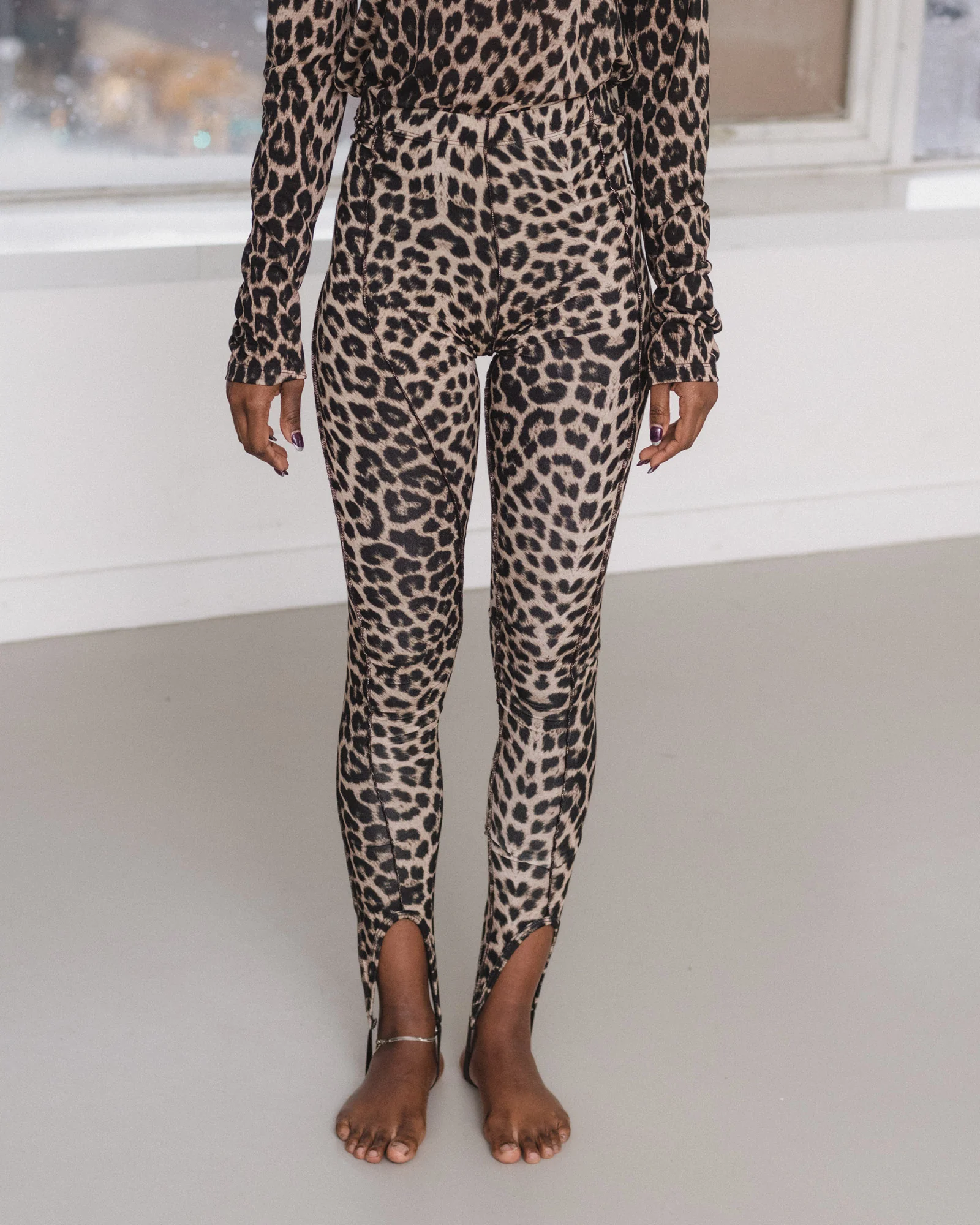 BASERANGE 25 Autumn/Winter SYNC Skinny Stirrup Casual Pants BAS-PASL-CI-AU25-LEOPARD - Image 10