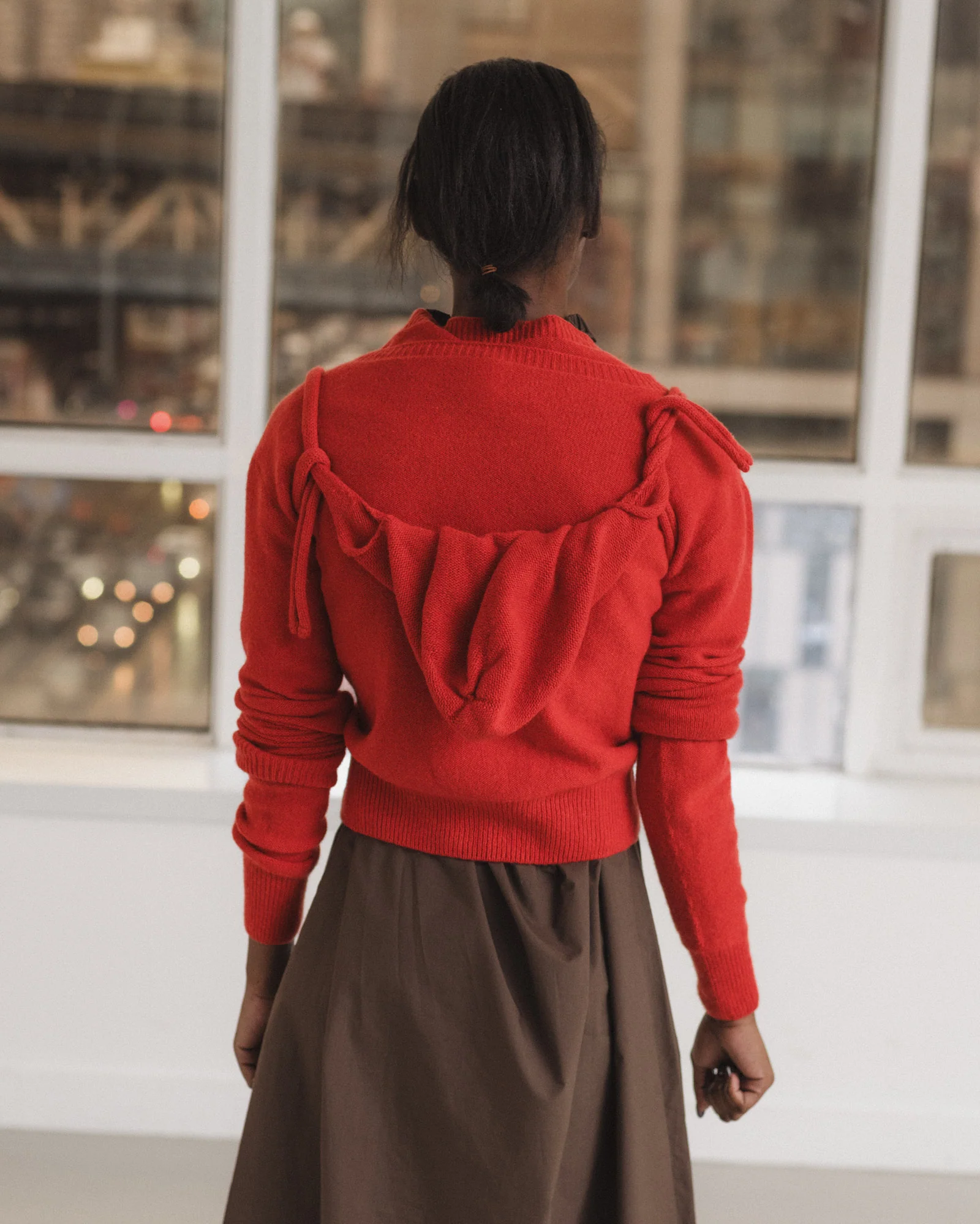BASERANGE 25 Autumn/Winter TIER CARDIGAN Animal Print Knit Cardigan France BAS-PUTC-RC-AU25-MELOGRANO RED - Image 11
