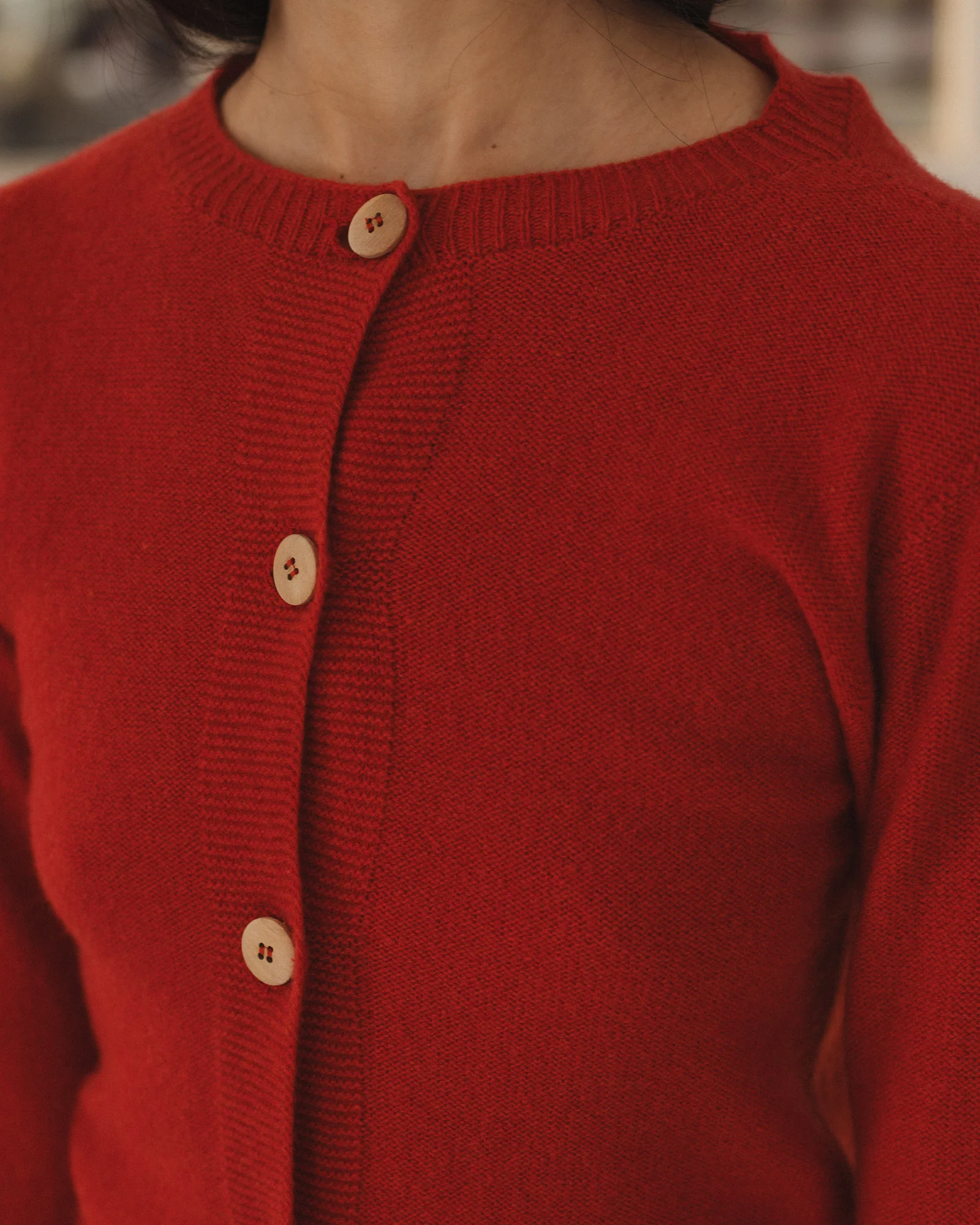 BASERANGE 25 Autumn/Winter TIER CARDIGAN Animal Print Knit Cardigan France BAS-PUTC-RC-AU25-MELOGRANO RED - Image 7