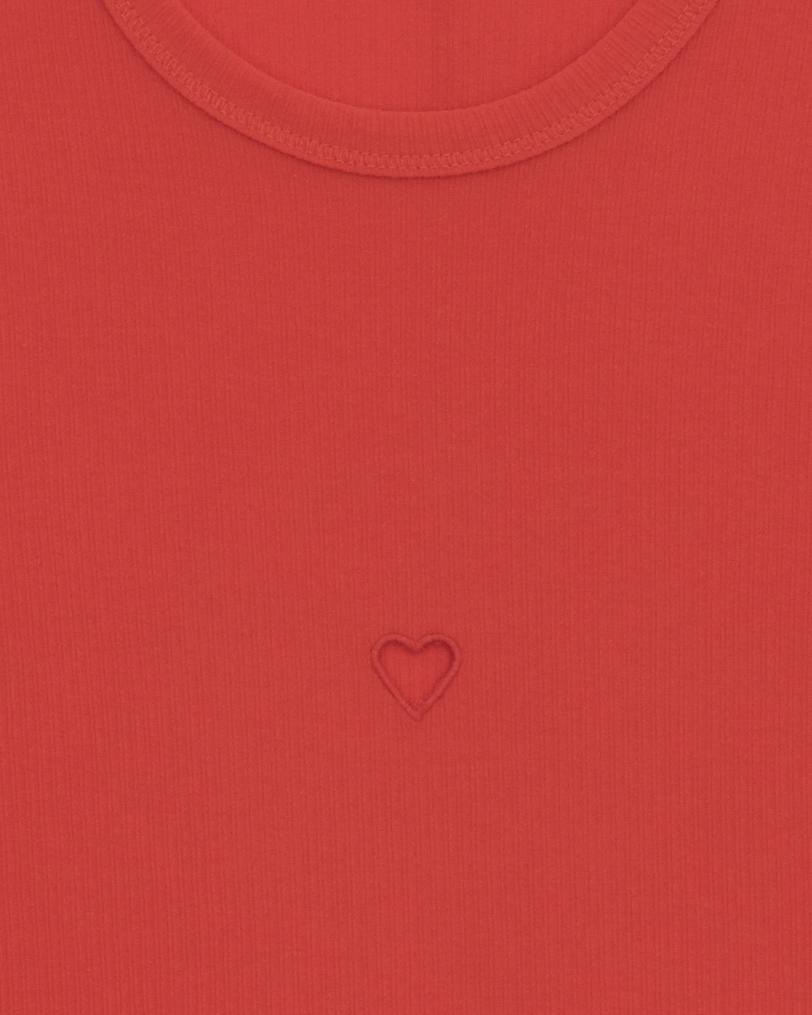 BASERANGE 25 Early Spring French Organic Cotton Hollow Heart Short Sleeve T-shirt BAS-TOHS-RB-SP25-MY RED (TOHS TTHTS) - Image 9