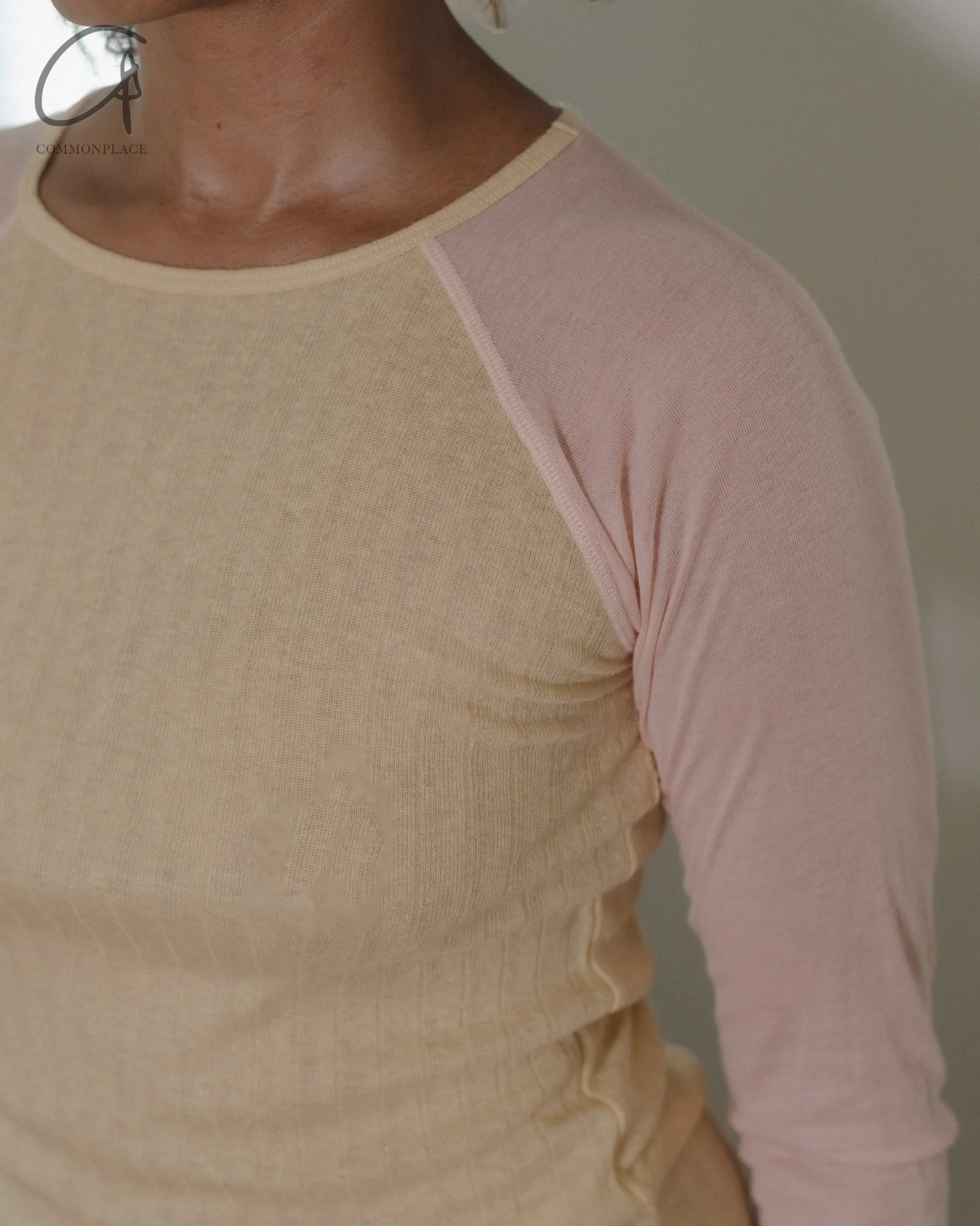BASERANGE 25 Early Spring GENE Long Sleeve T-Shirt BAS-TOGNL-LW-SP25-HF HEN YELLOW/BUIO PINK - Image 6