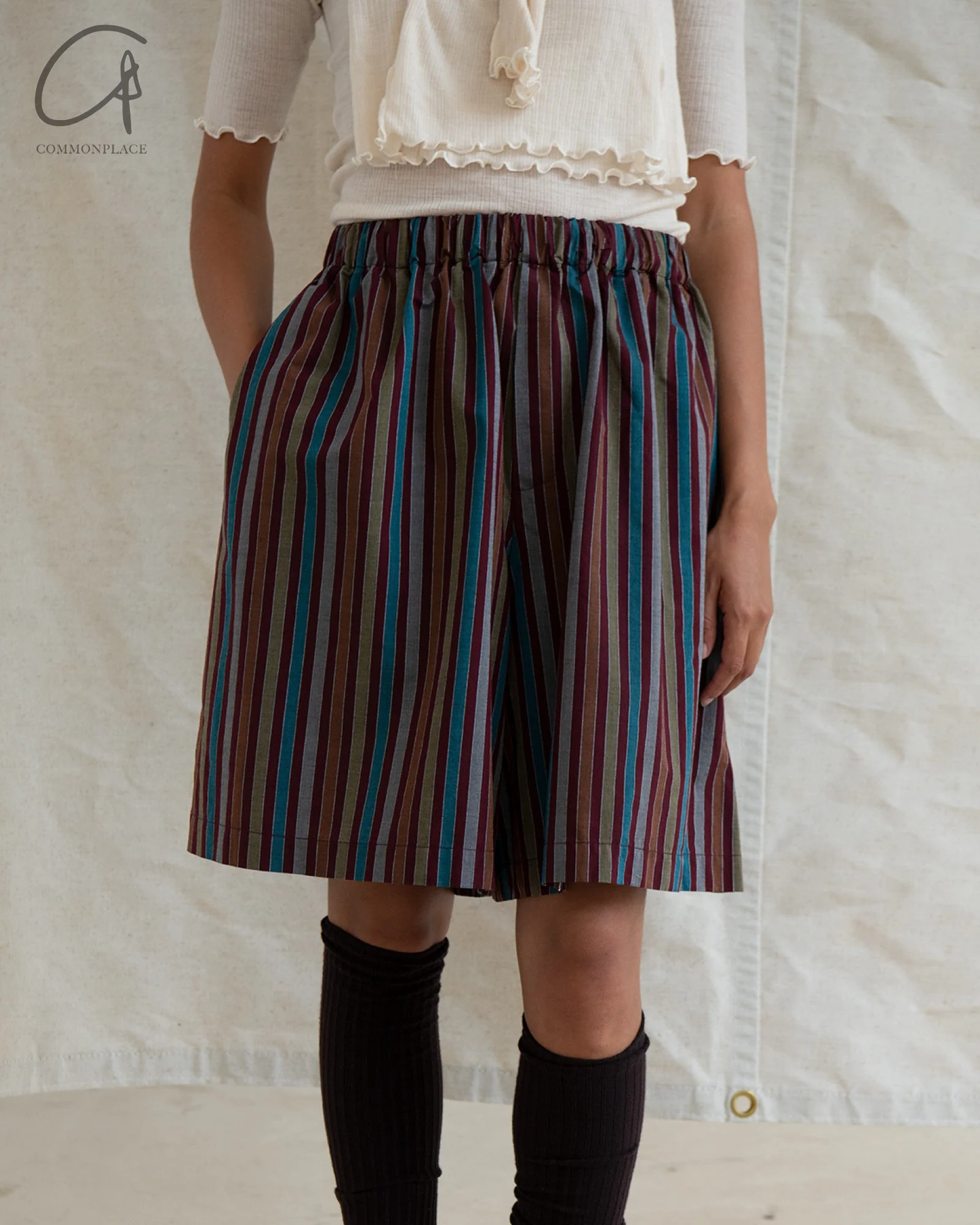 BASERANGE 25 Early Spring STAVE Shorts BAS-SHST-PO-SP25-DTW Multi-Stripes - Image 6