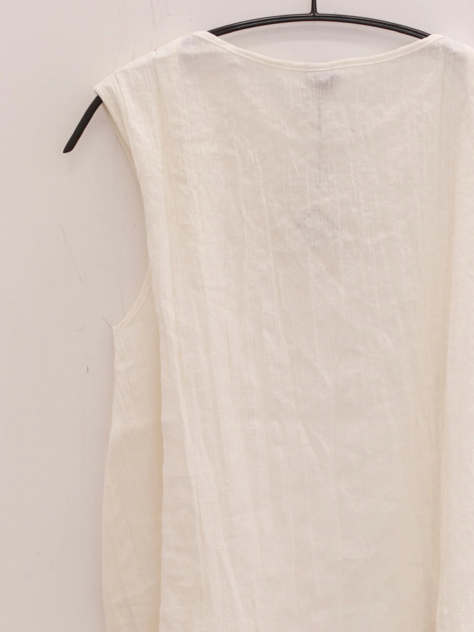 BASERANGE 25 Spring/Summer French Cotton and Linen Round Neck Vest Top BAS-TOLIU-LC-SU25-UNDYED - Image 6