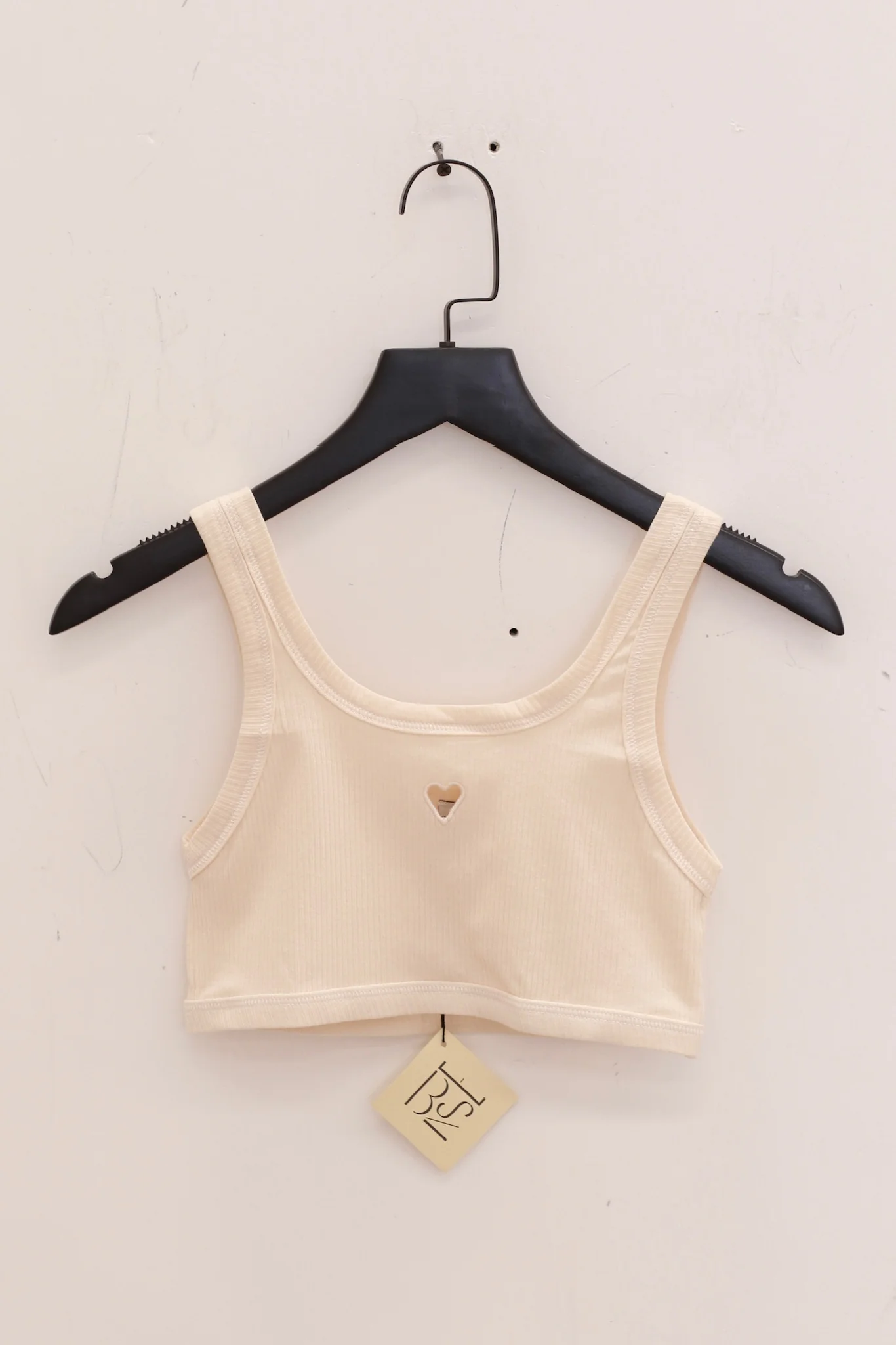 BASERANGE 25 Spring/Summer French organic cotton heart-shaped corset vest BAS-BRHE-RB-000-UNDYED