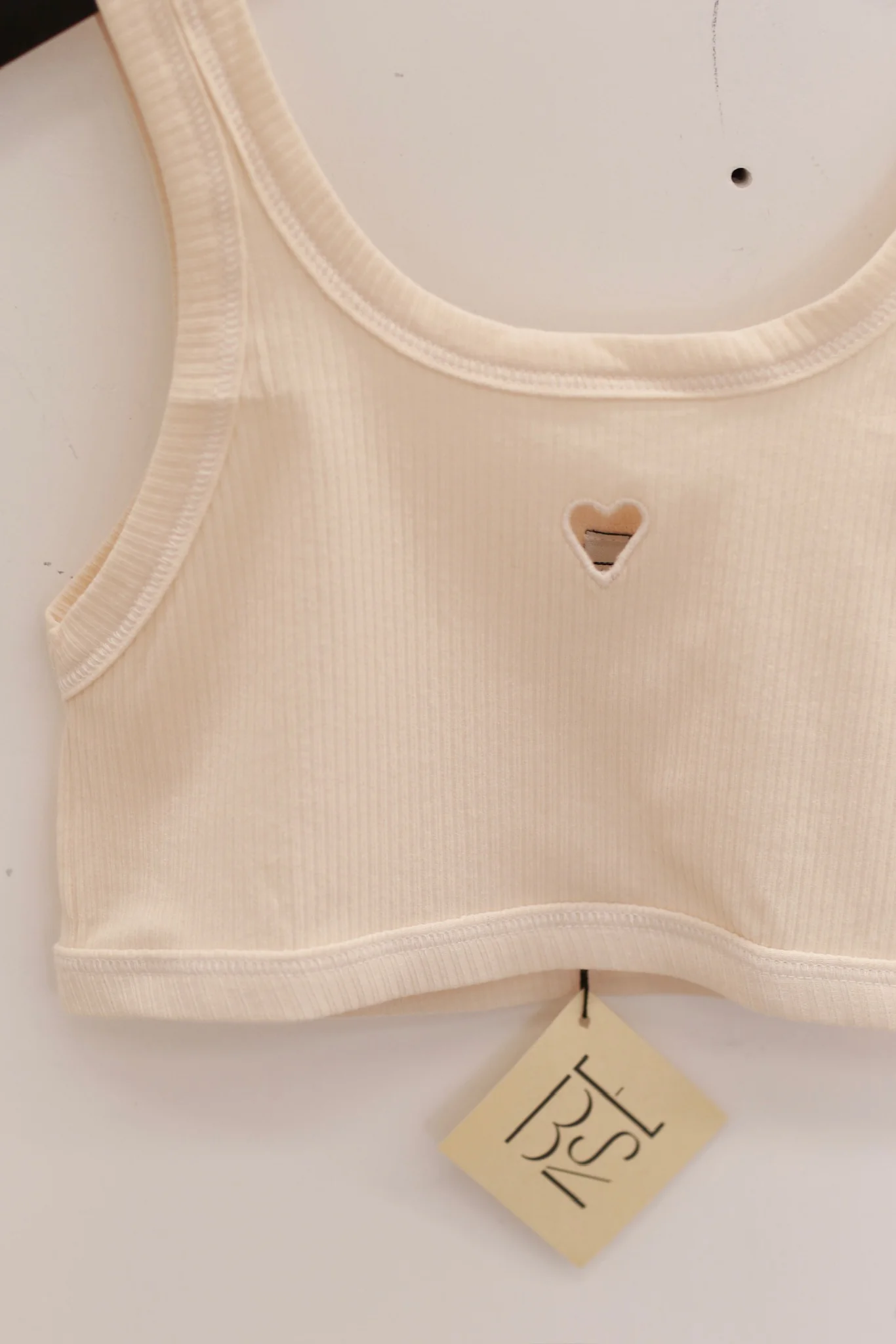 BASERANGE 25 Spring/Summer French organic cotton heart-shaped corset vest BAS-BRHE-RB-000-UNDYED - Image 2