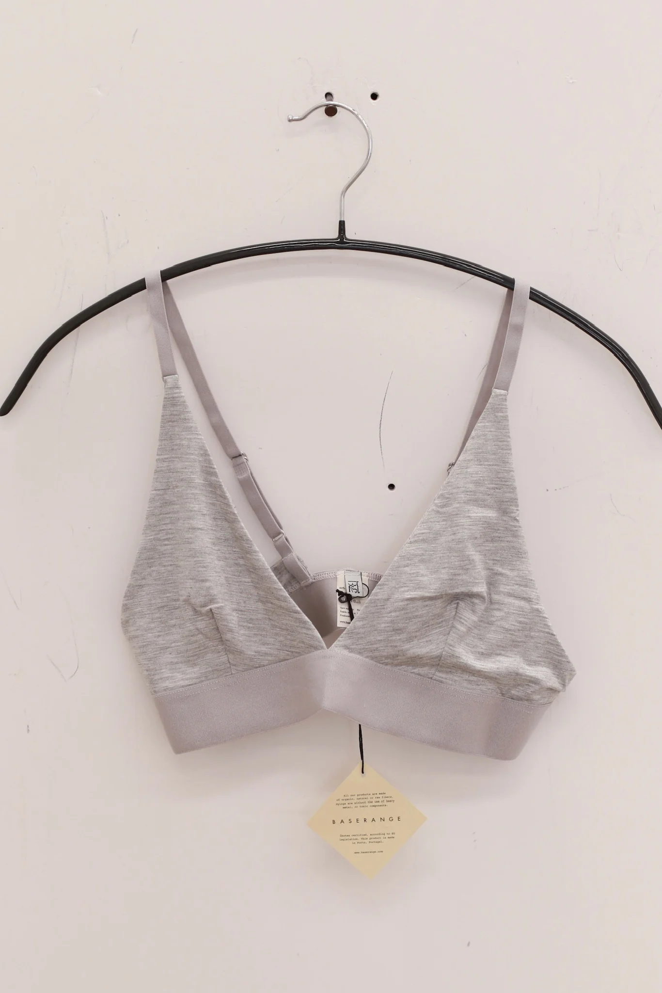 BASERANGE Bamboo fiber and cotton without steel ring wide brim bra series collection soft underwear France BAS-BRTR-BA-SU25-GREY MELANGE