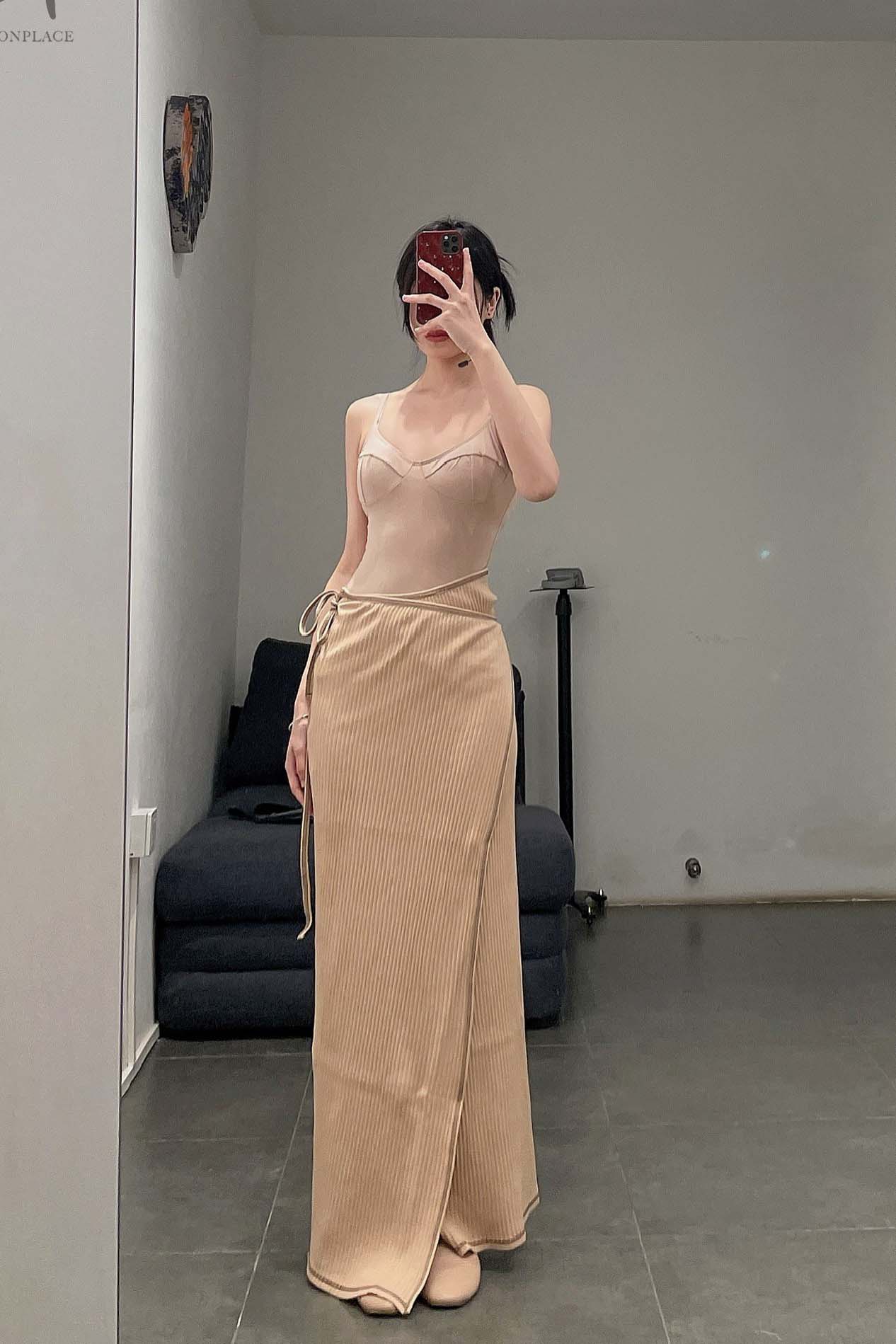 BASERANGE brigg ribbed skirt SKBR-RIB-SP22 COCHLEA (SKBR-RIB-WI21) beige - Image 10