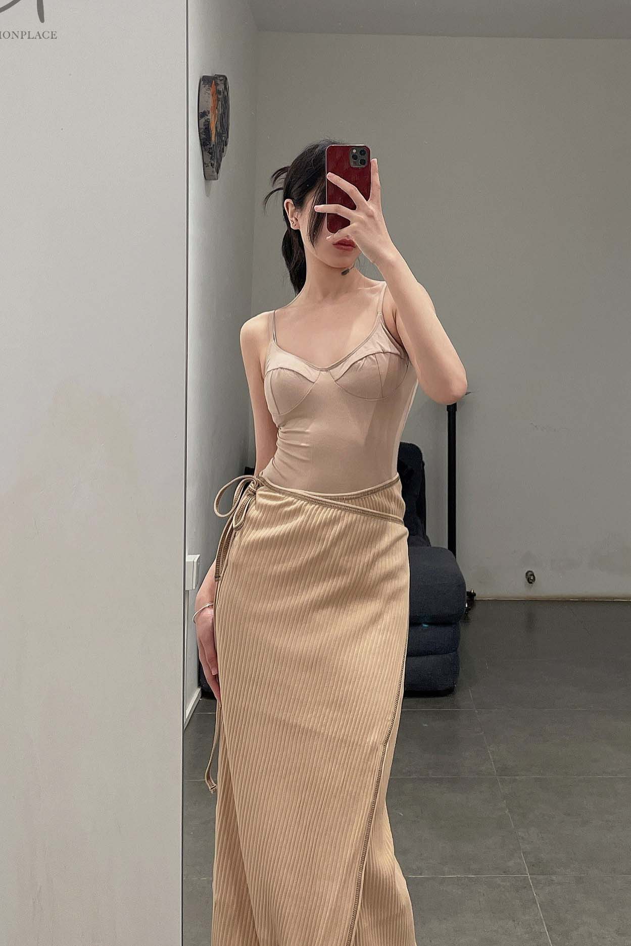 BASERANGE brigg ribbed skirt SKBR-RIB-SP22 COCHLEA (SKBR-RIB-WI21) beige - Image 11