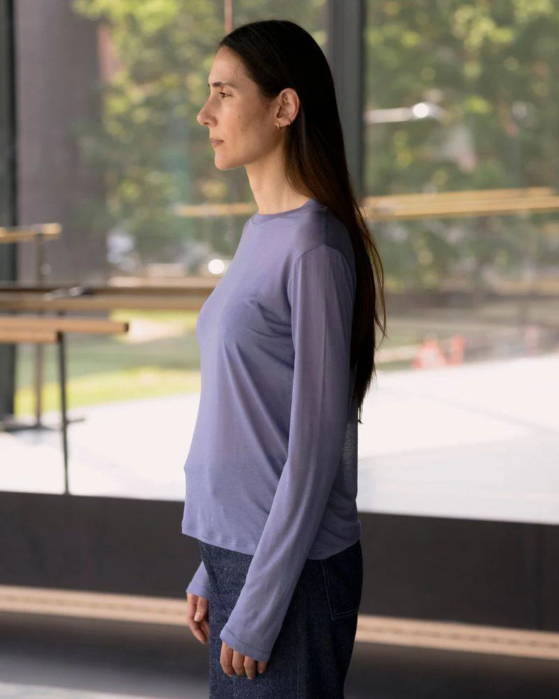 BASERANGE Classic Bamboo Fiber and Bamboo Cotton Long-Sleeve T-Shirt Collection, Crew Neck Base Layer, France, BAS-TTLS-BL-SP26-KB KOEL BLUE (TOLS-BL-000 TTLS) - Image 4
