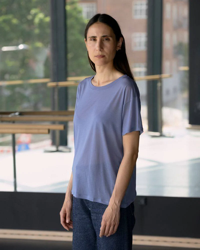 BASERANGE Classic Bamboo Fiber and Bamboo Cotton Loose-fitting T-shirt Collection, Crew Neck Base Layer Top, France, BAS-TTLO-BL-SP26-KB KOEL BLUE (TOLO-BL-000 TTLO) - Image 3