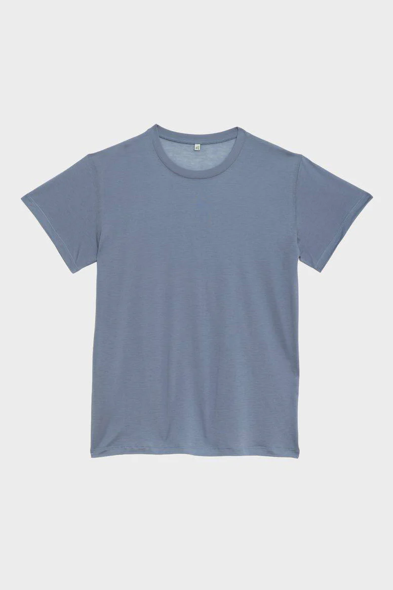 BASERANGE Classic Bamboo Fiber and Bamboo Cotton Slim Fit T-Shirt Collection - Crew Neck Base Layer - France BAS-TTTS-BL-SP26-KB KOEL BLUE (TOCT TTTS)