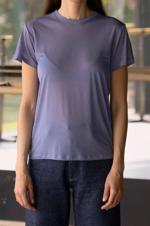 BASERANGE Classic Bamboo Fiber and Bamboo Cotton Slim Fit T-Shirt Collection - Crew Neck Base Layer - France BAS-TTTS-BL-SP26-KB KOEL BLUE (TOCT TTTS) - Image 2