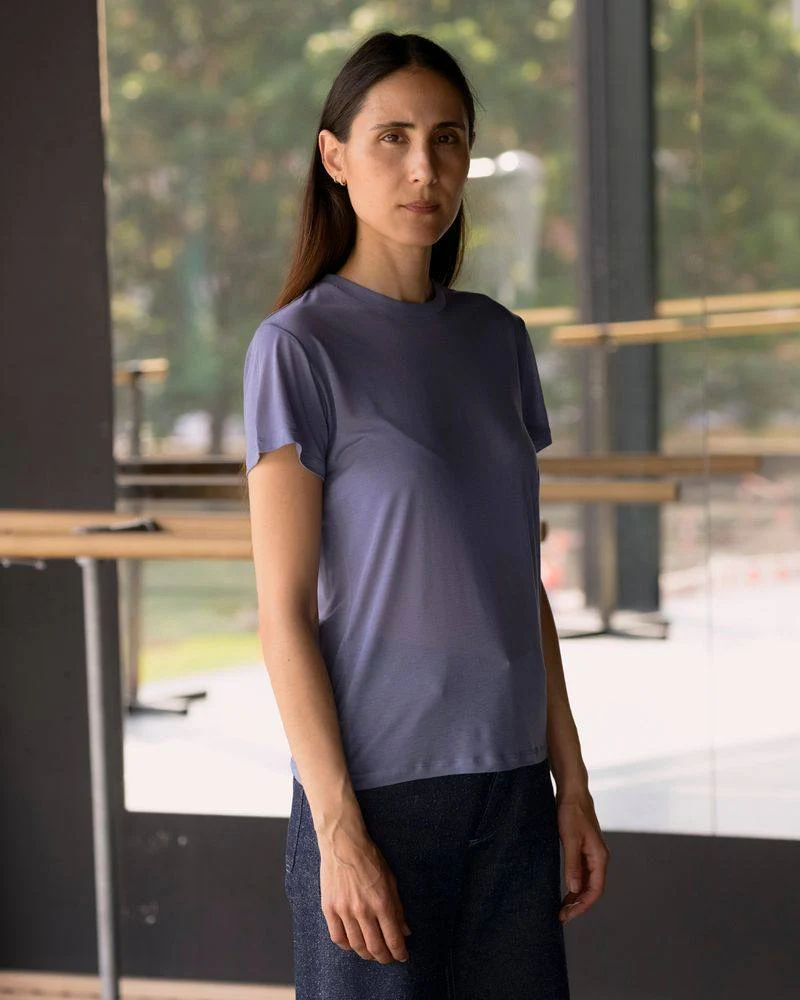 BASERANGE Classic Bamboo Fiber and Bamboo Cotton Slim Fit T-Shirt Collection - Crew Neck Base Layer - France BAS-TTTS-BL-SP26-KB KOEL BLUE (TOCT TTTS) - Image 3