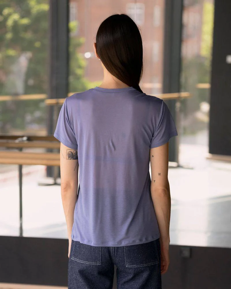 BASERANGE Classic Bamboo Fiber and Bamboo Cotton Slim Fit T-Shirt Collection - Crew Neck Base Layer - France BAS-TTTS-BL-SP26-KB KOEL BLUE (TOCT TTTS) - Image 4