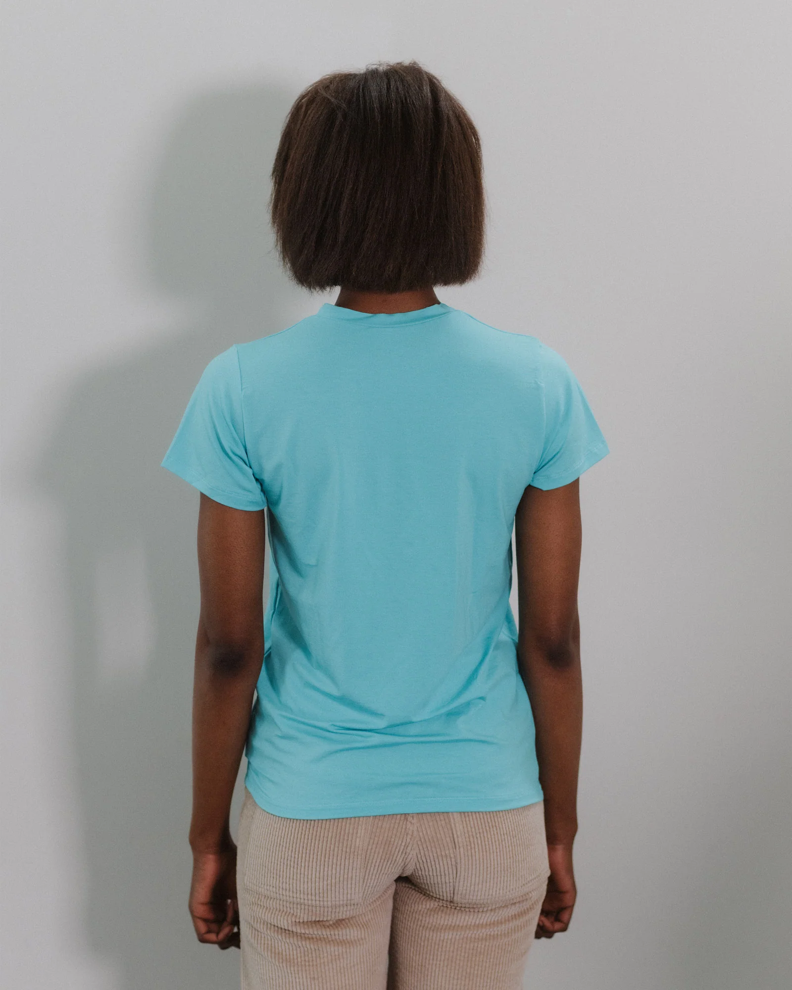 BASERANGE Classic Bamboo Fiber and Cotton Slim Fit T-shirt Series Collection Round Neck Bottoming Shirt France BAS-TOCT-BL-SP25-CHARLES TURQUOISE - Image 6