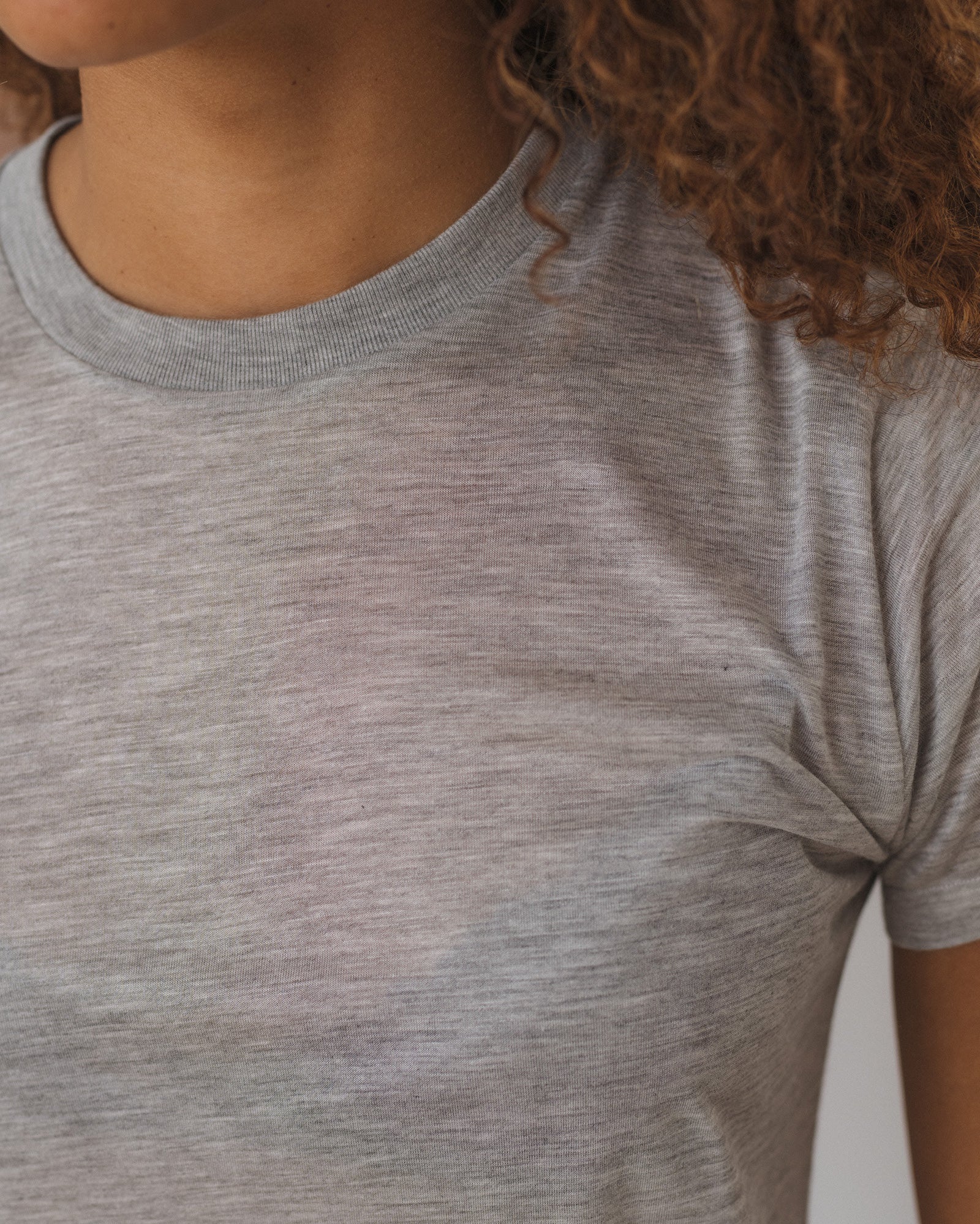 BASERANGE Classic Bamboo Fiber Bamboo Cotton Long Sleeve T-Shirt Collection Round Neck Bottoming Shirt France BAS-TOLS-BA-SU25-GREY MELANGE TOLS-BL-000 - Image 4