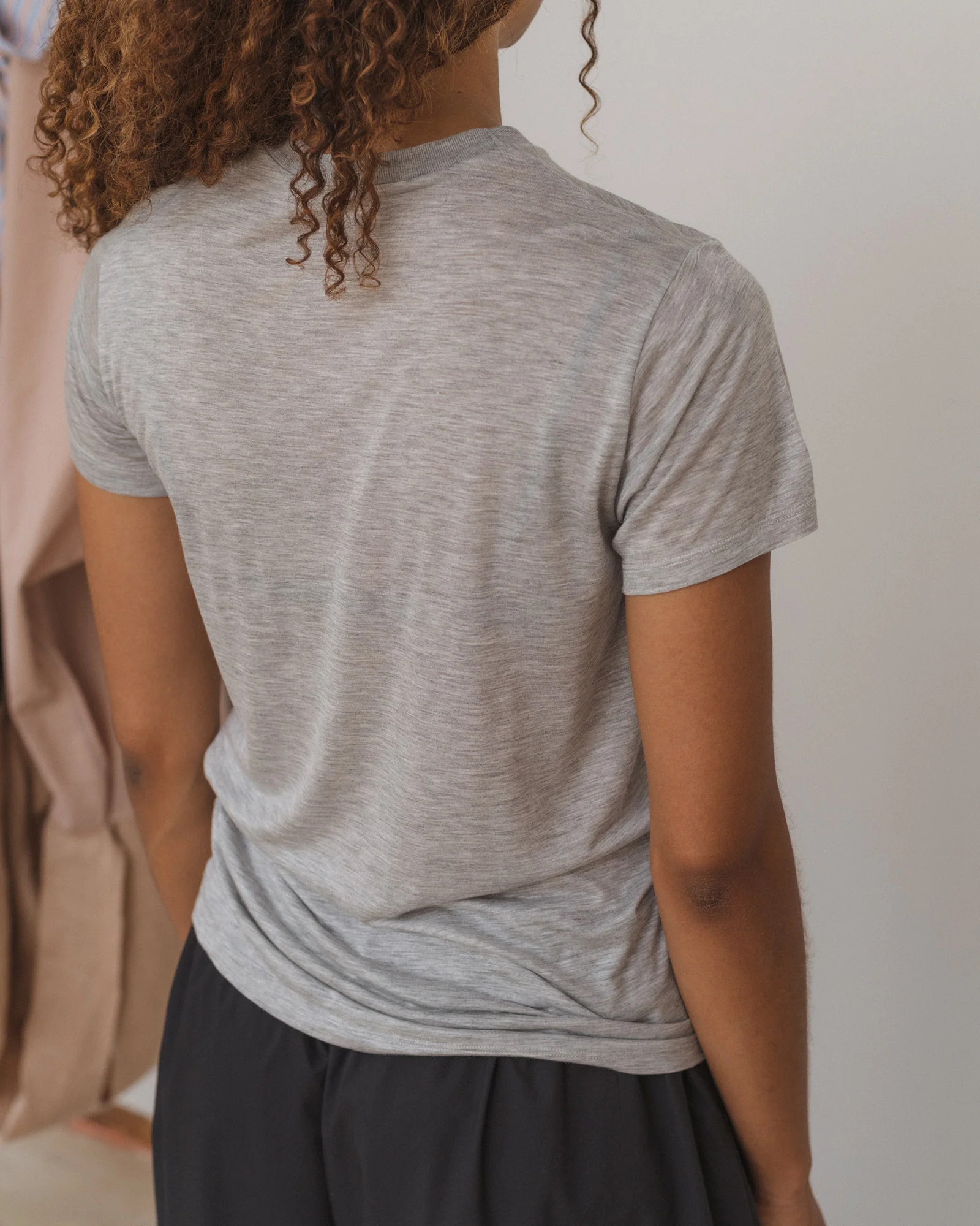 BASERANGE Classic Bamboo Fiber Bamboo Cotton Long Sleeve T-Shirt Collection Round Neck Bottoming Shirt France BAS-TOLS-BA-SU25-GREY MELANGE TOLS-BL-000 - Image 5