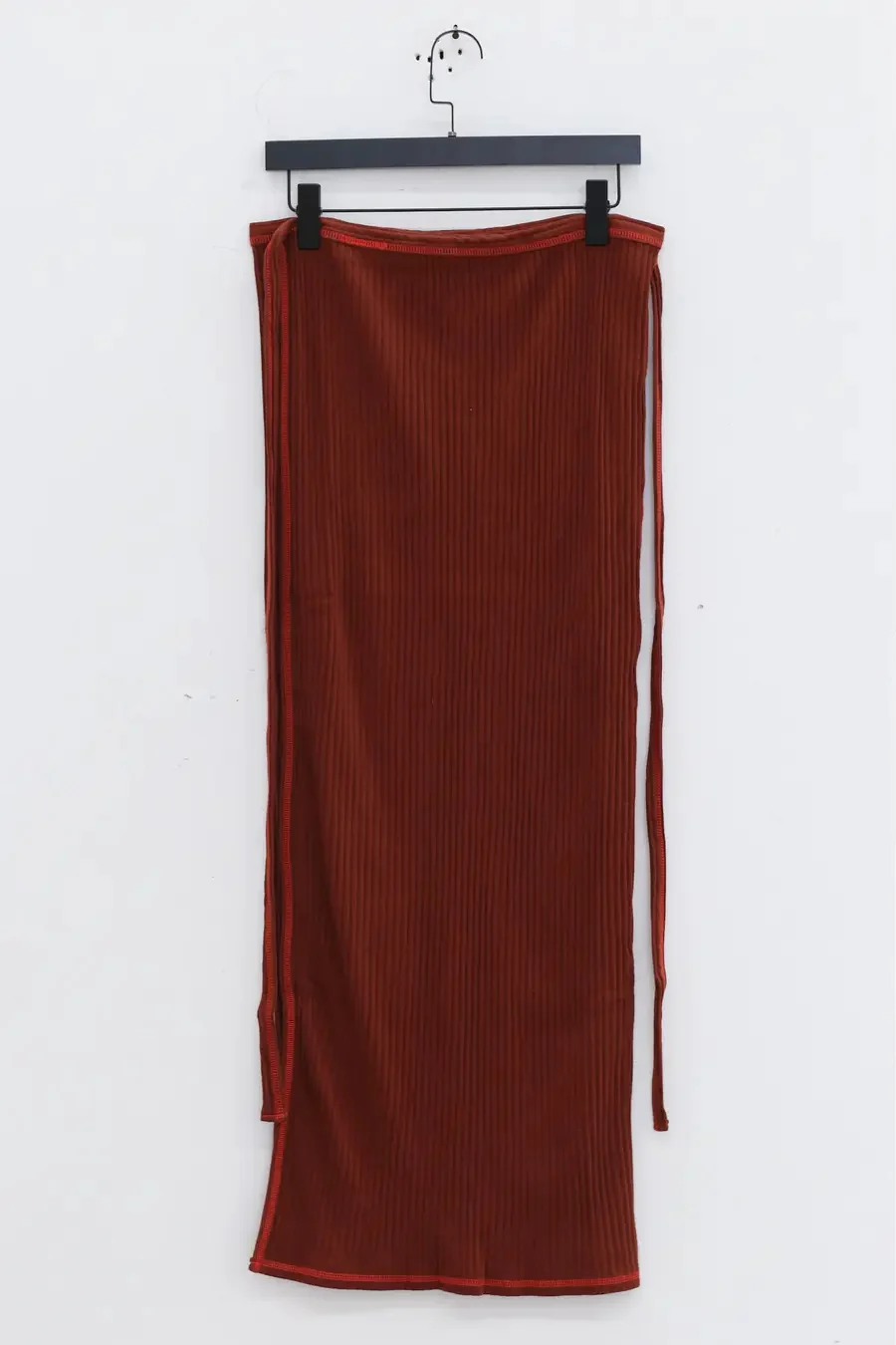 BASERANGE Cotton/Rib Canvas Skirt SKBP-RIB-AU23 Burgundy - Image 9