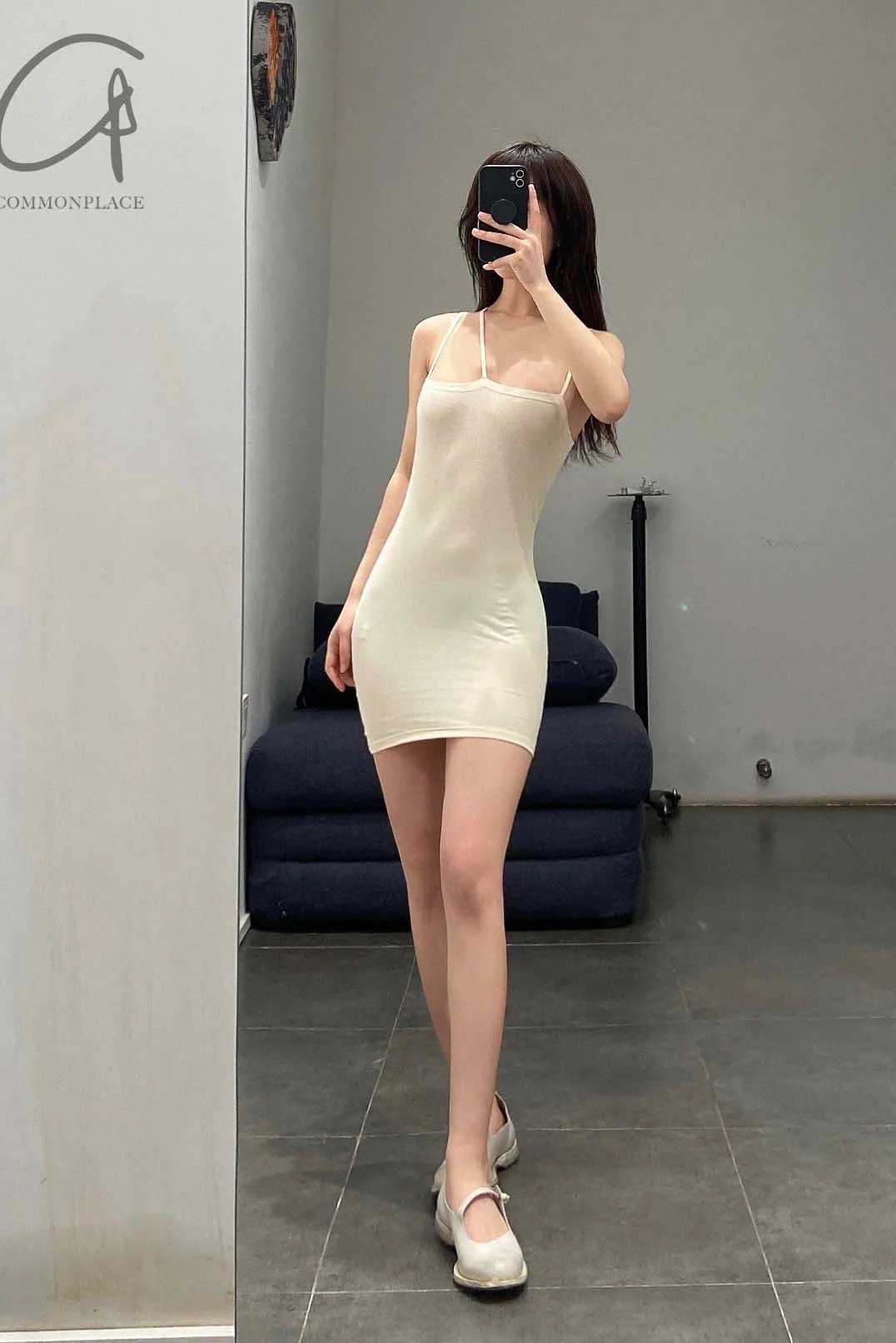 BASERANGE Ribbed cotton stitch tank top TONI and TOTV collection Made in Portugal BAS-TONI-RB-000-MIBAI Off-white - Image 14