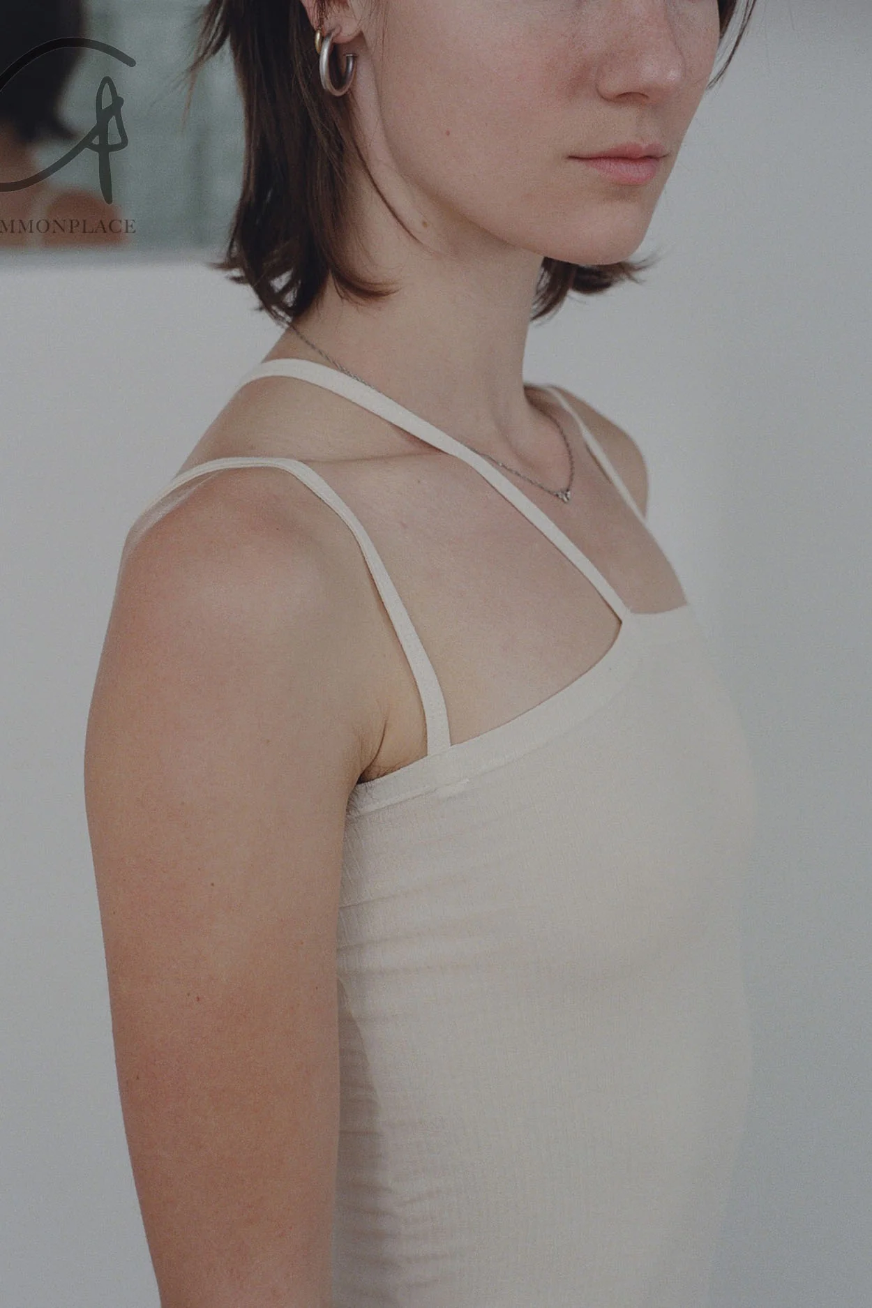 BASERANGE Ribbed cotton stitch tank top TONI and TOTV collection Made in Portugal BAS-TONI-RB-000-MIBAI Off-white - Image 3