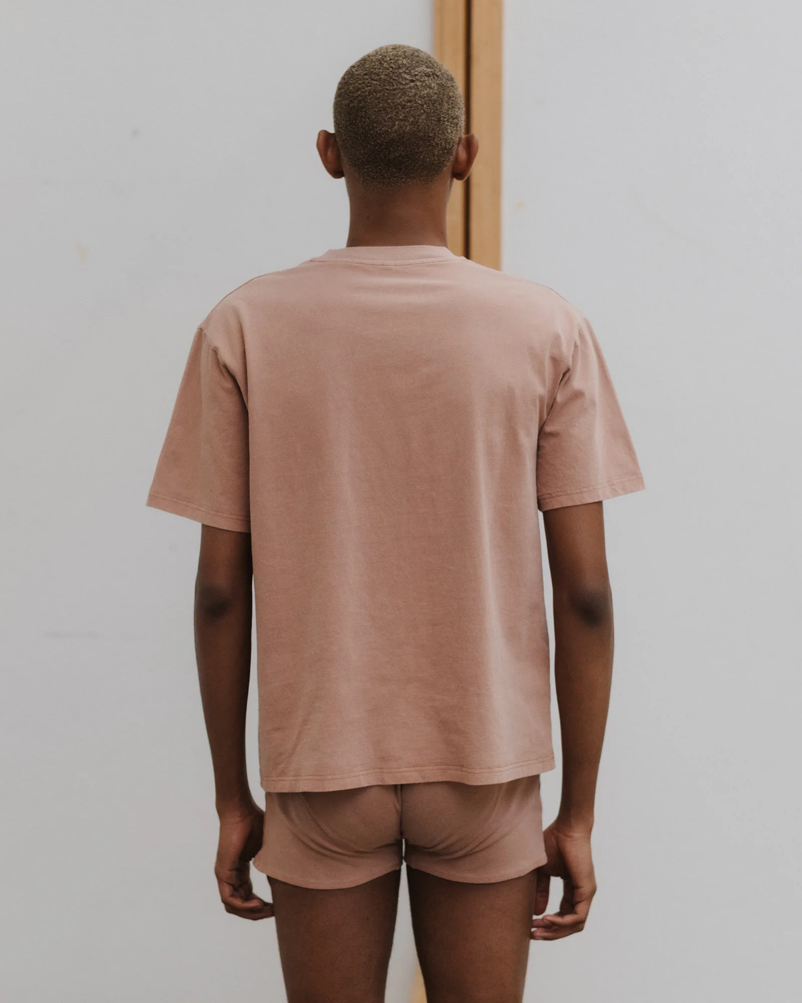 BASERANGE crew neck short sleeve T-shirt France BAS-TOBTE-CO-WI24-SLC GARNET ORANGE - Image 9