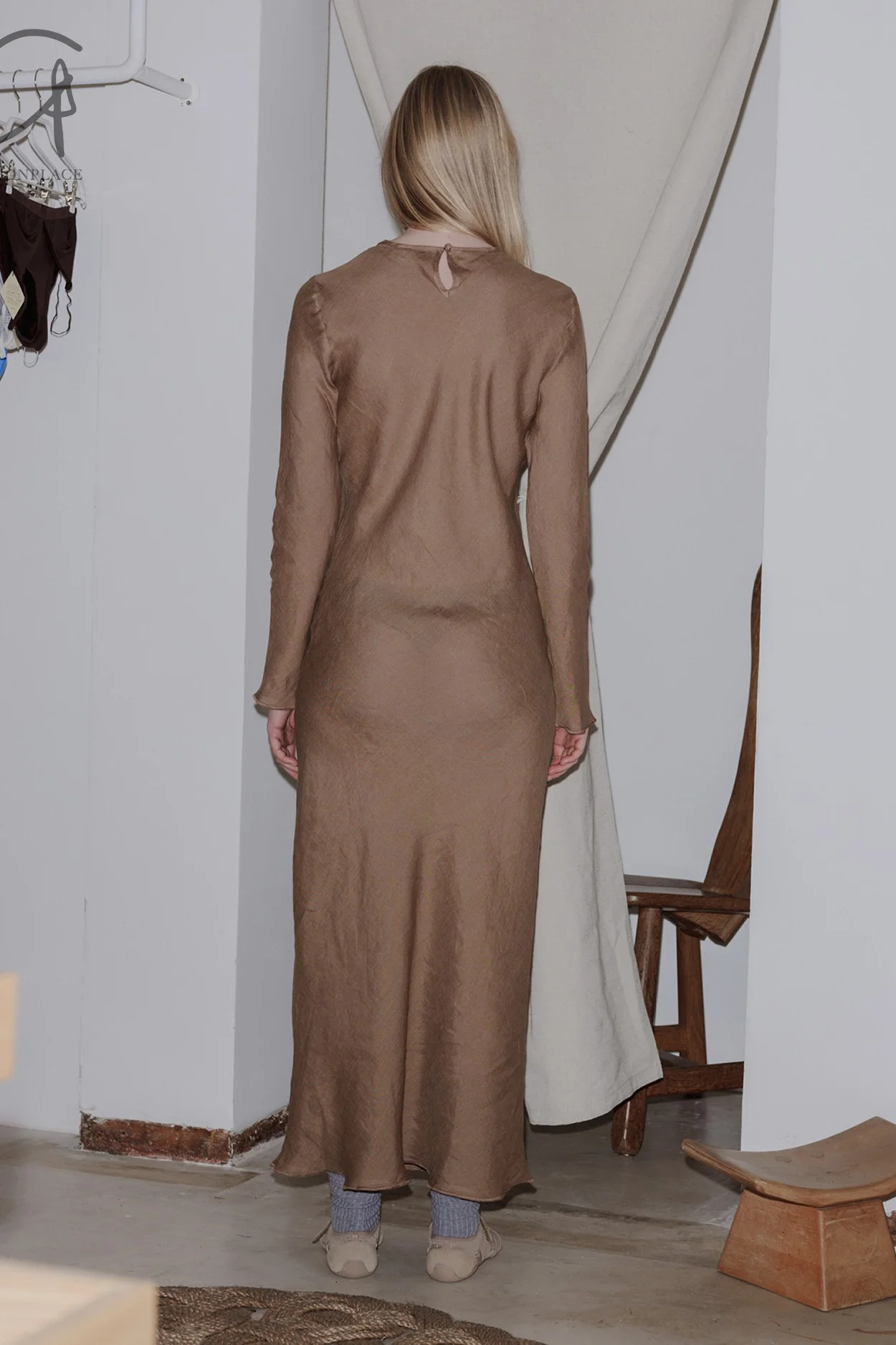 BASERANGE Linen Didin Long Sleeve Dress France BAS-DRDYL-SL-AU23-OCULAR - Image 11