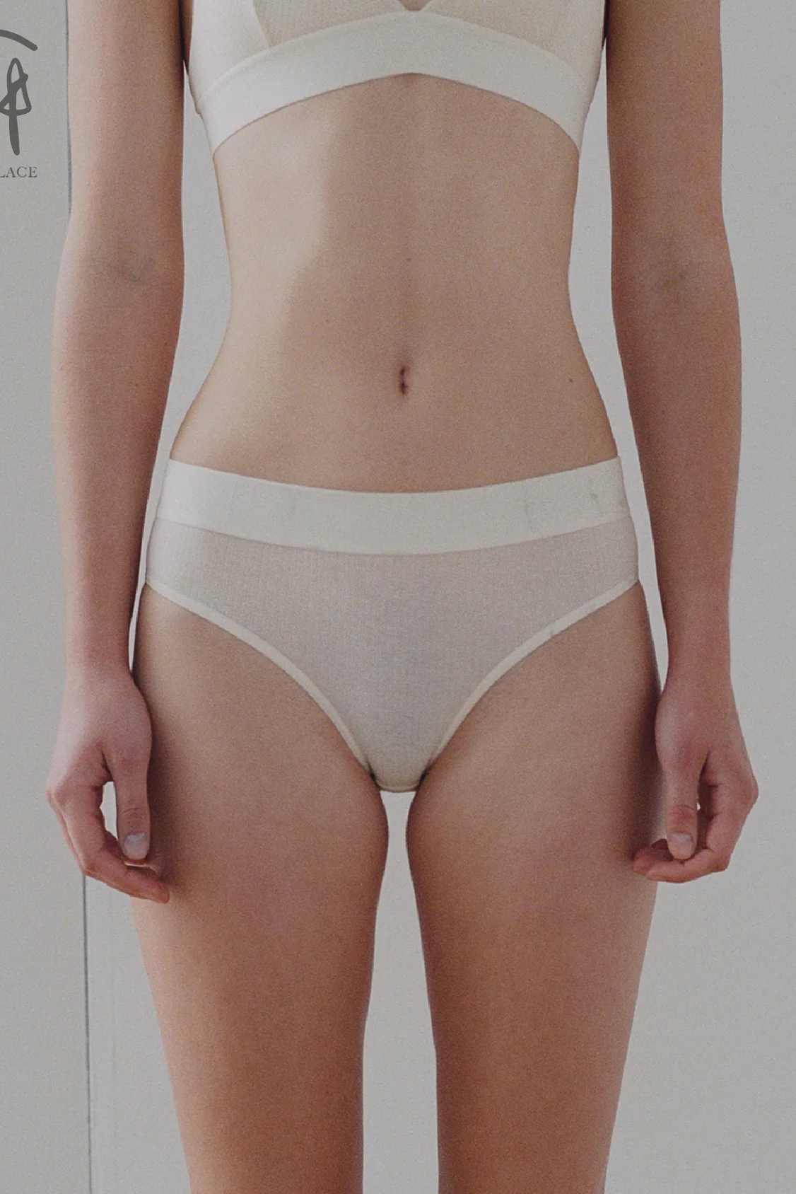 BASERANGE Stretch Flared Briefs UNEL Collection Ribbed Cotton Portugal BAS-UNEL-MIBAI Off-white - Image 4