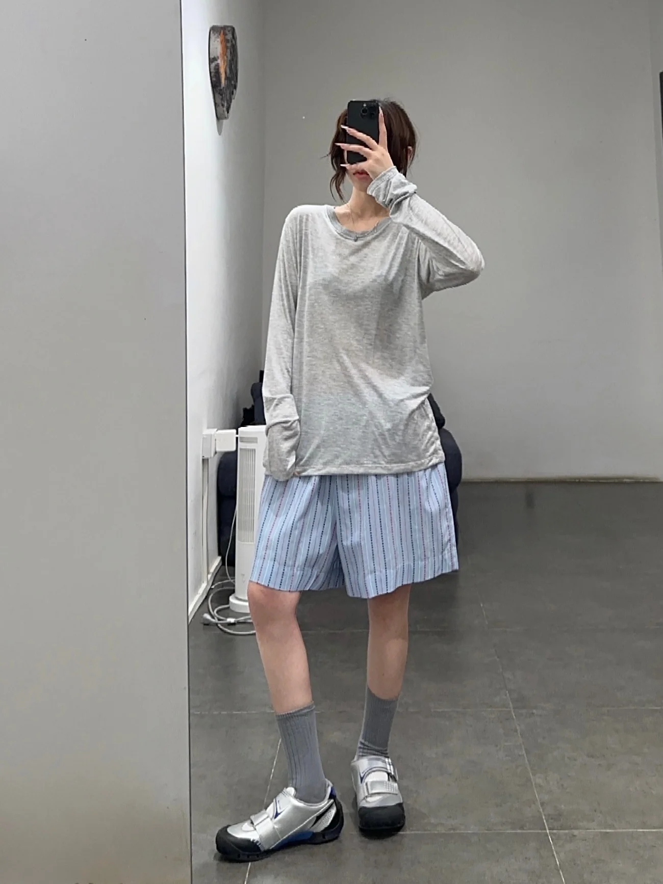 BASERANGE elastic waist striped shorts BAS-SHOLE-PO-SU25-TW MATRIX STRIPE - Image 12