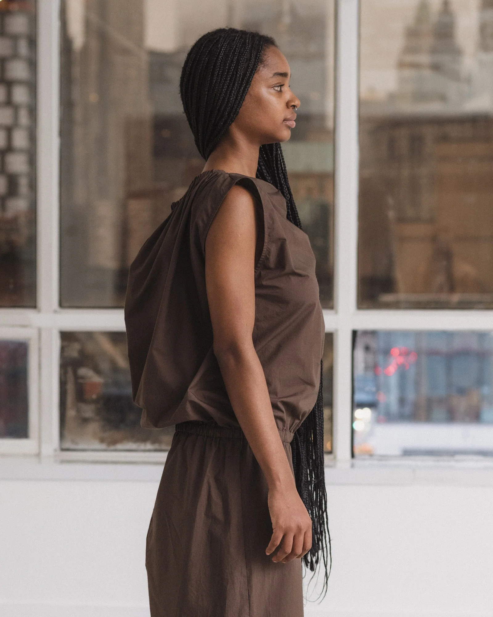 BASERANGE Fall/Winter 2022 TIN JUMPSUIT, Made in Portugal, BAS-JUTI-PO-AU25-MARA, Brown - Image 3